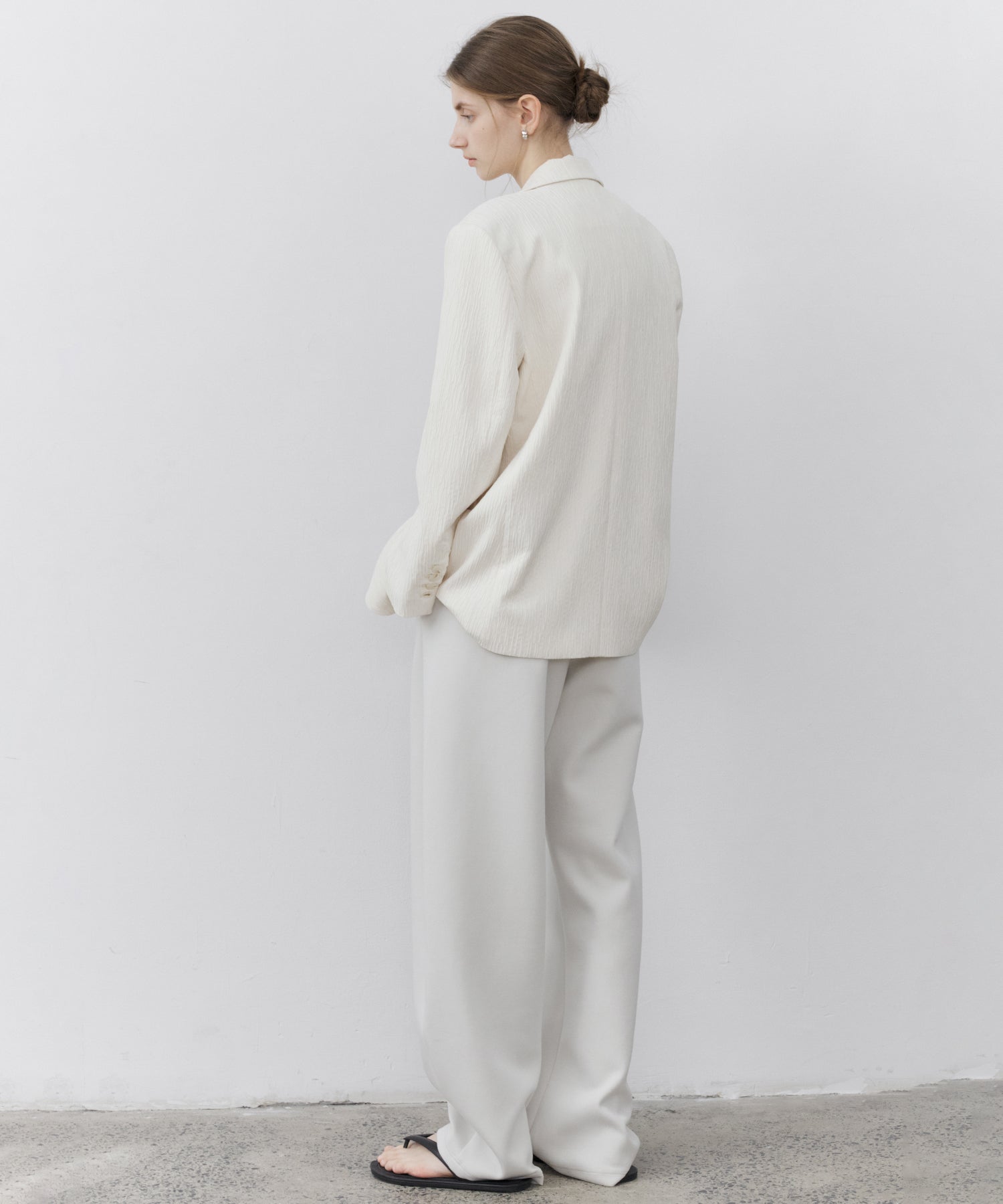 Curved Silhouette Jersey Wide Pants