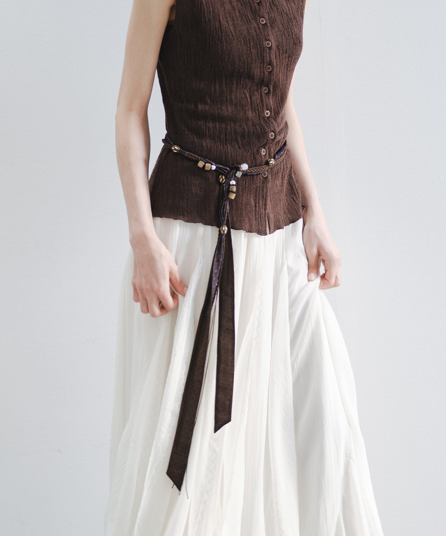「6月上旬～中旬出荷」Handcrafted Beaded Cord Belt