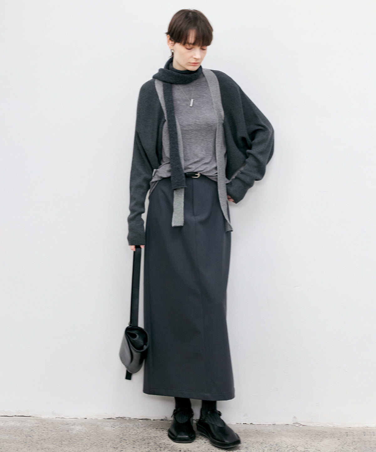 Back Slit Straight Maxi Skirt