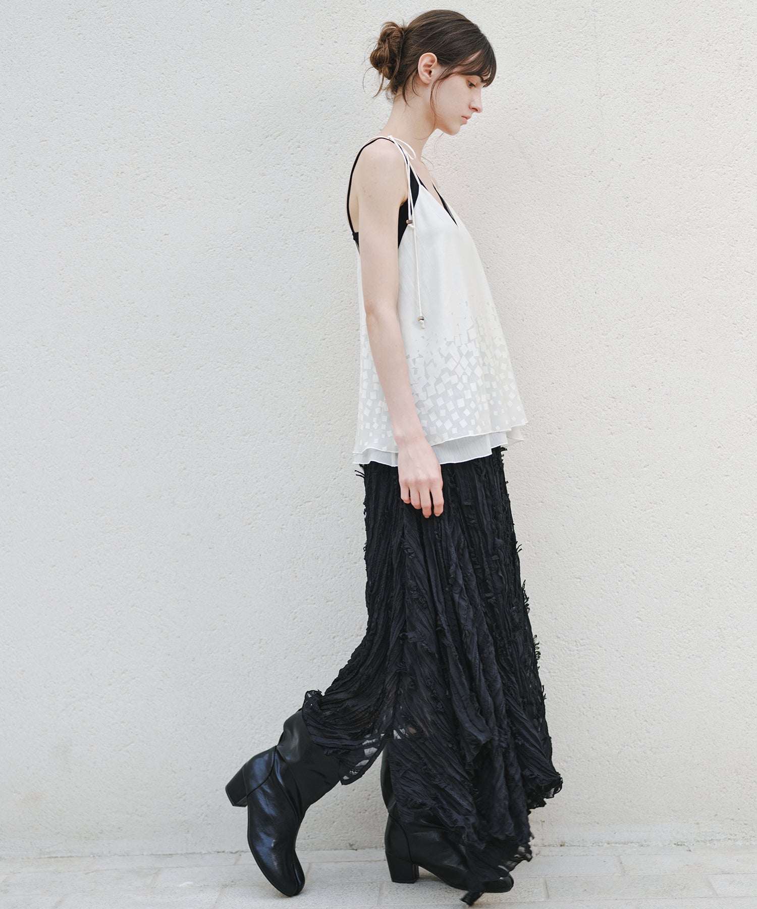 「7月中旬～下旬出荷」Gradient Square Sheer Camisole Top