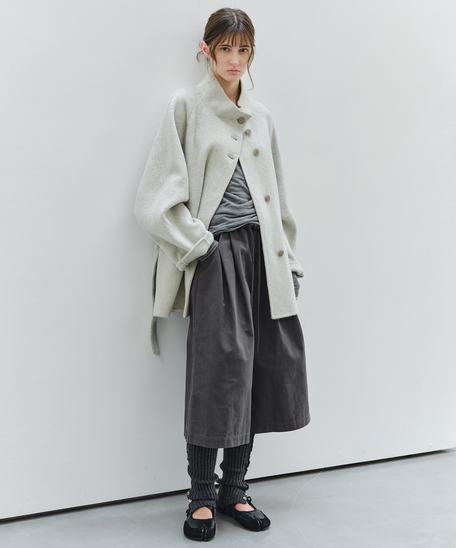 「9月下旬出荷予定」Drawstring Waist Wide Midi Pants