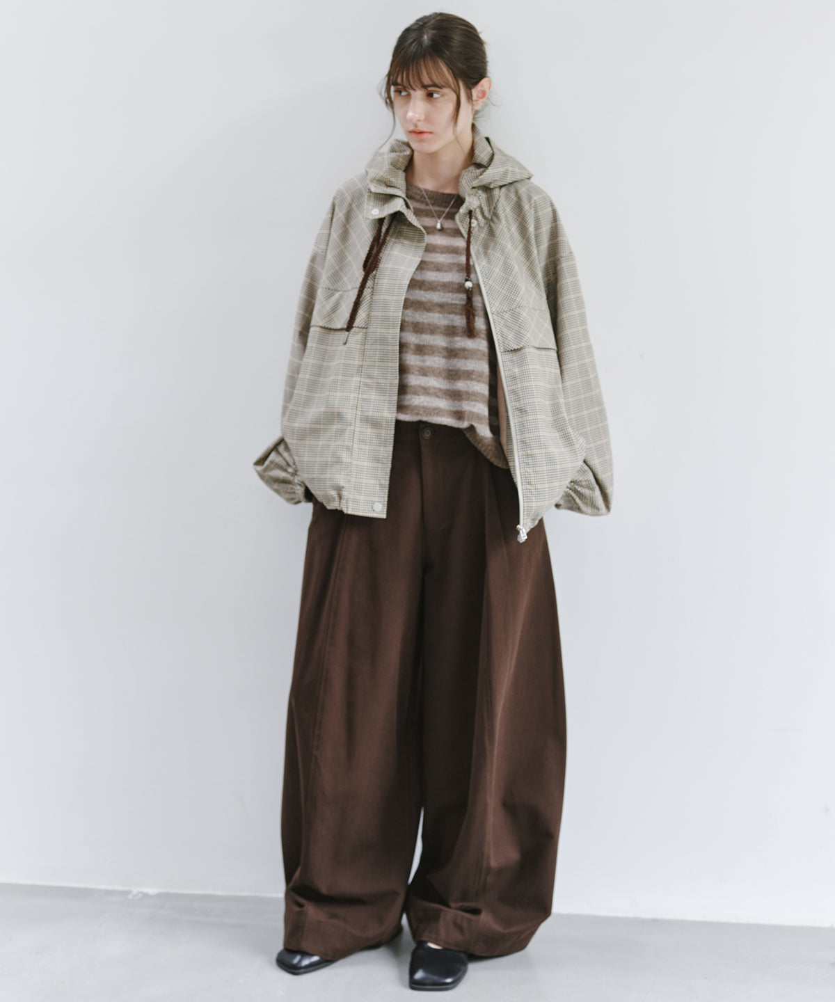 「10月下旬出荷予定」Back Elastic Wide Straight Pants