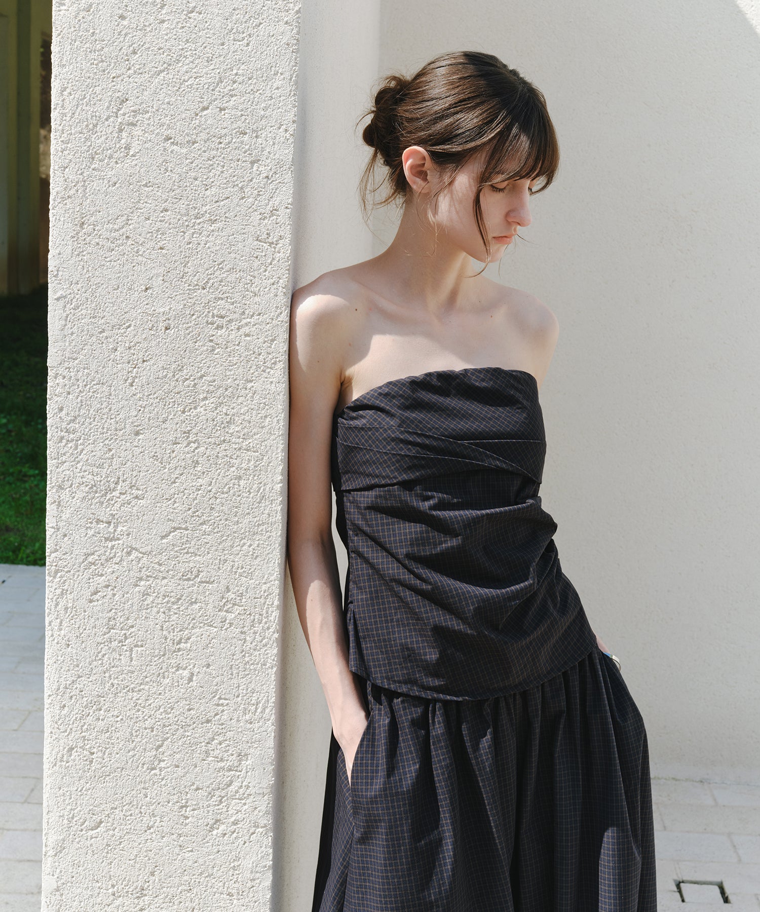 「7月上旬～中旬出荷」Shirred Bandeau Top