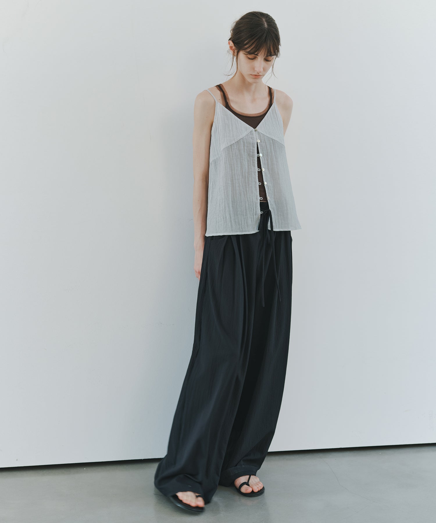 「7月上旬～中旬出荷」Textured Wide Easy Pants