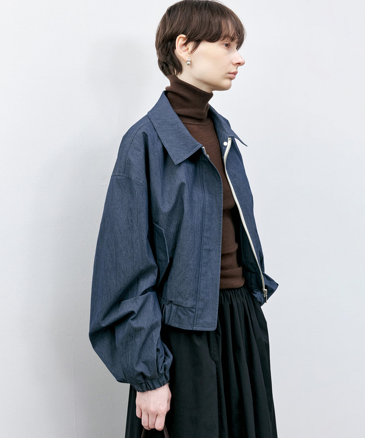 Balloon Sleeve Cropped Blouson