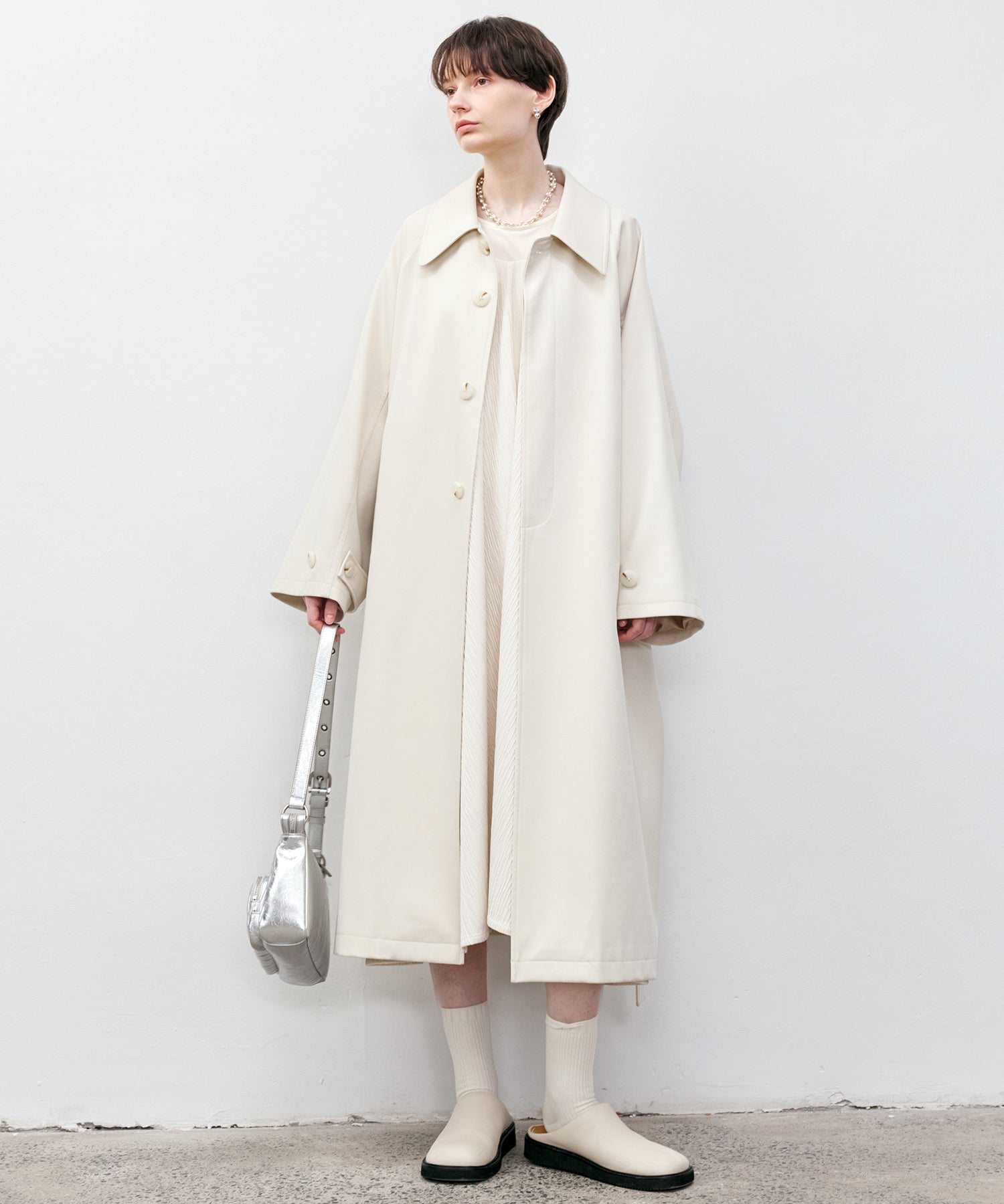 Oversized Raglan Sleeve Long Coat with Belt