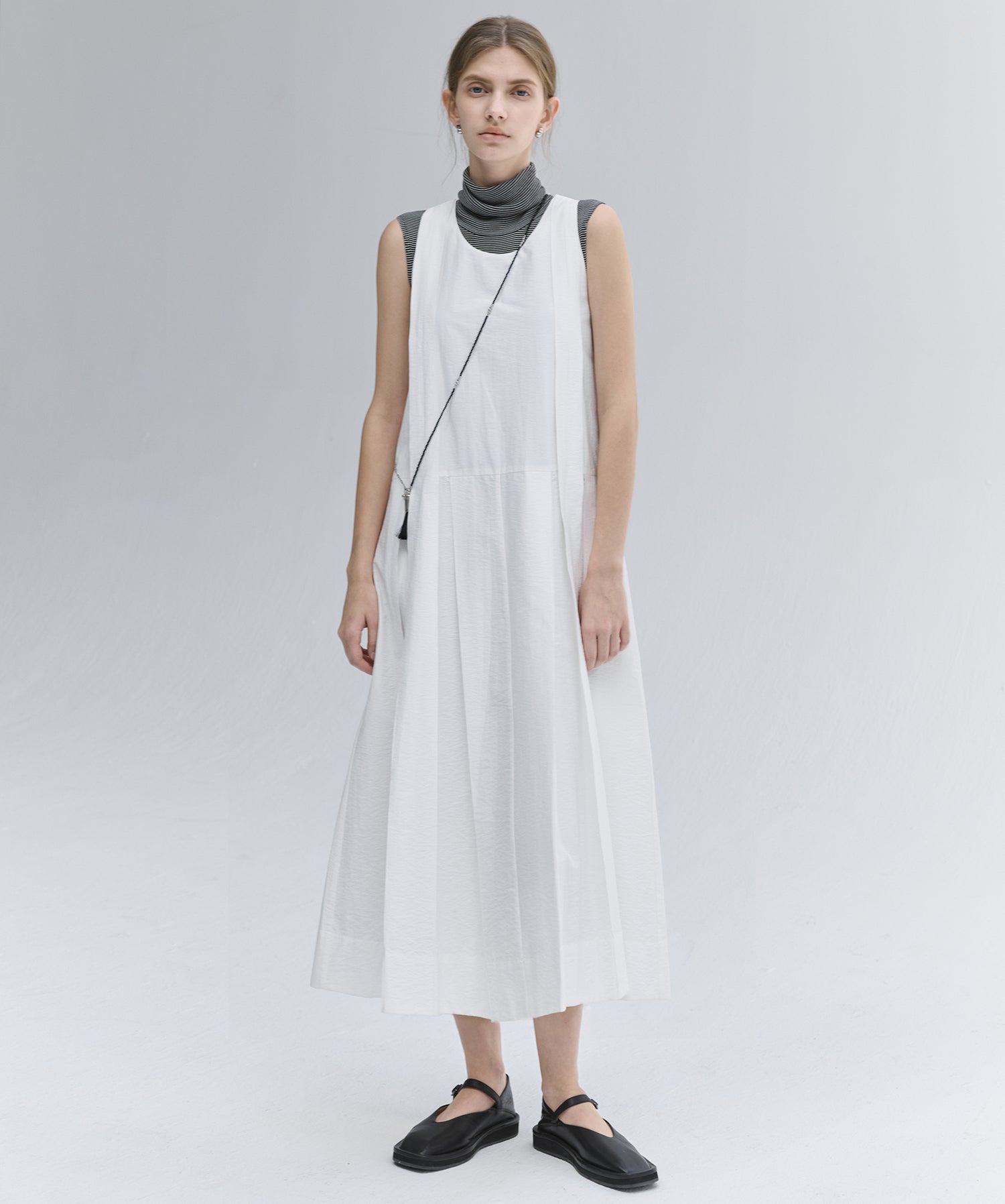 Lyocell Silk Blend High-Neck Knit Tank