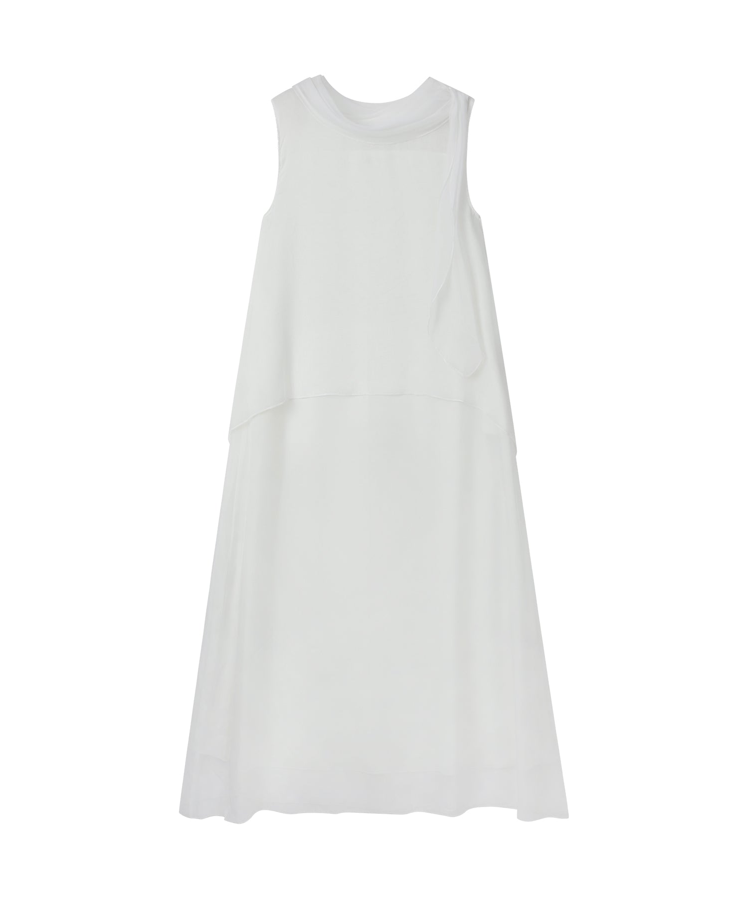 「7月中旬～下旬出荷」Sheer Draped Scarf Dress