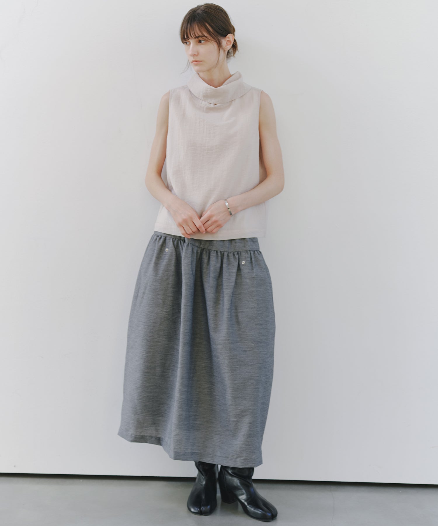 「7月上旬～中旬出荷」Linen-Like Balloon Skirt