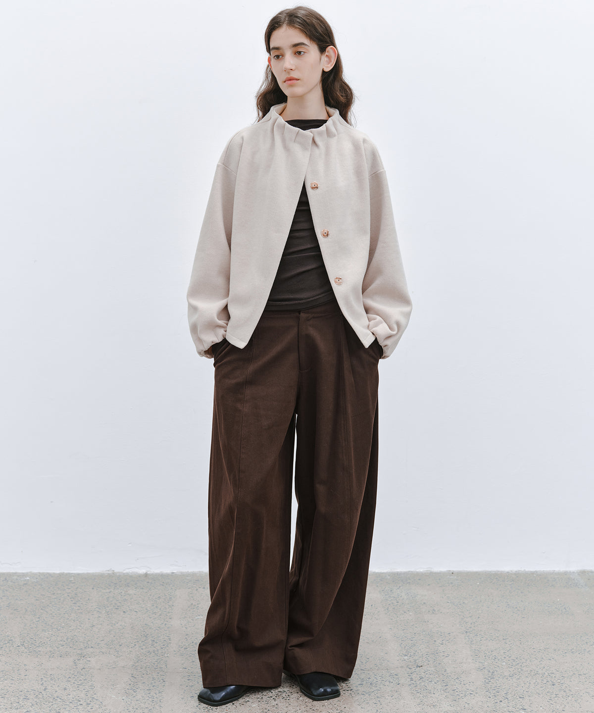 「10月下旬出荷予定」Wool-Like Balloon Flare Skirt