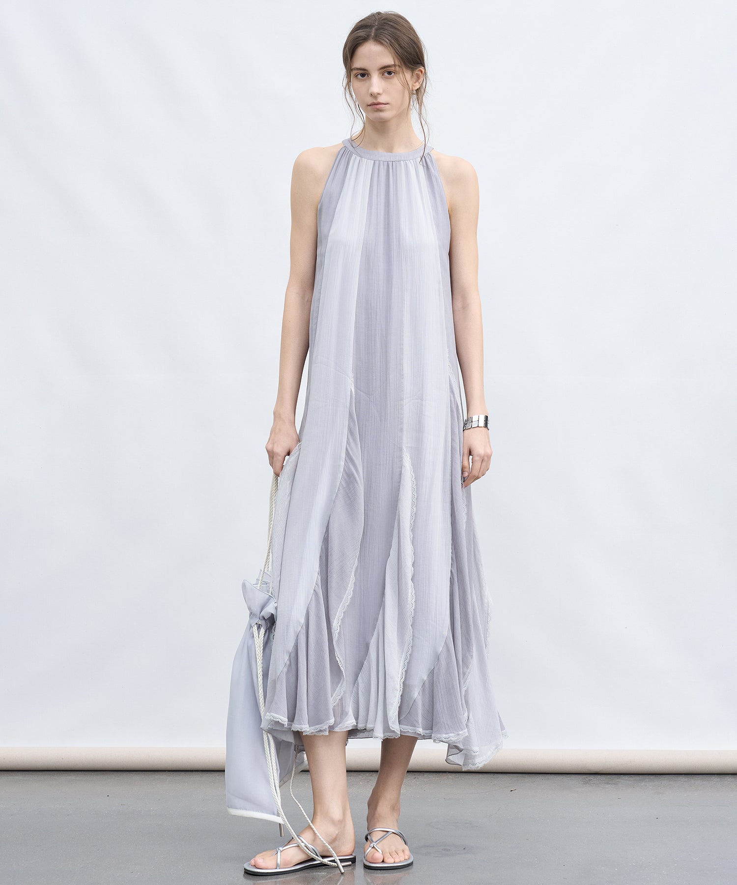 「6月上旬～中旬出荷」Color Block Layered Sleeveless Dress