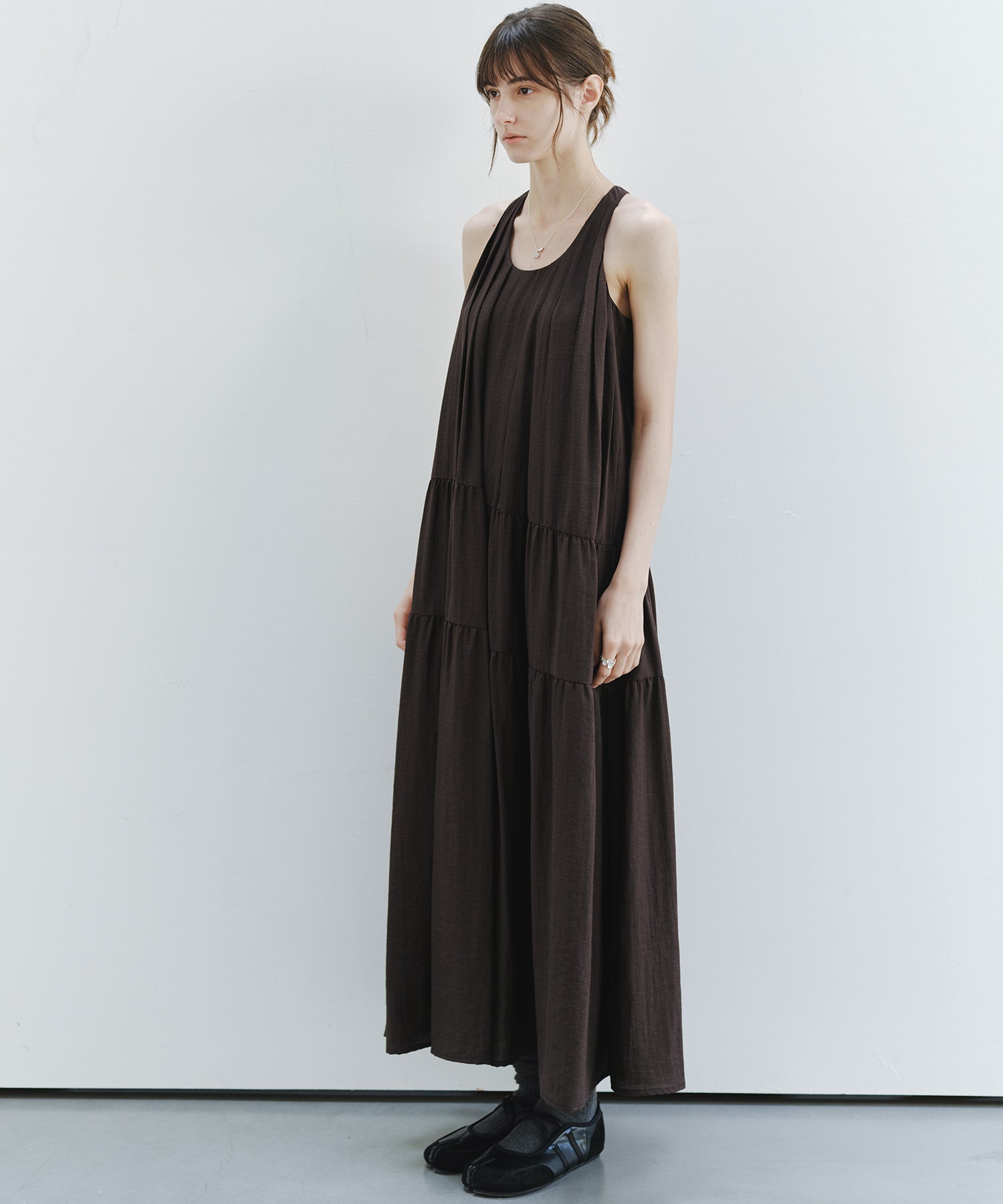 「7月上旬～中旬出荷」Halter Neck Tiered Maxi Dress