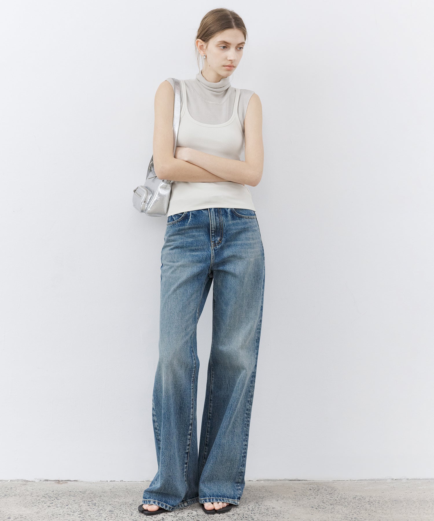 Stretch Ribbed U-Neck Tank Top