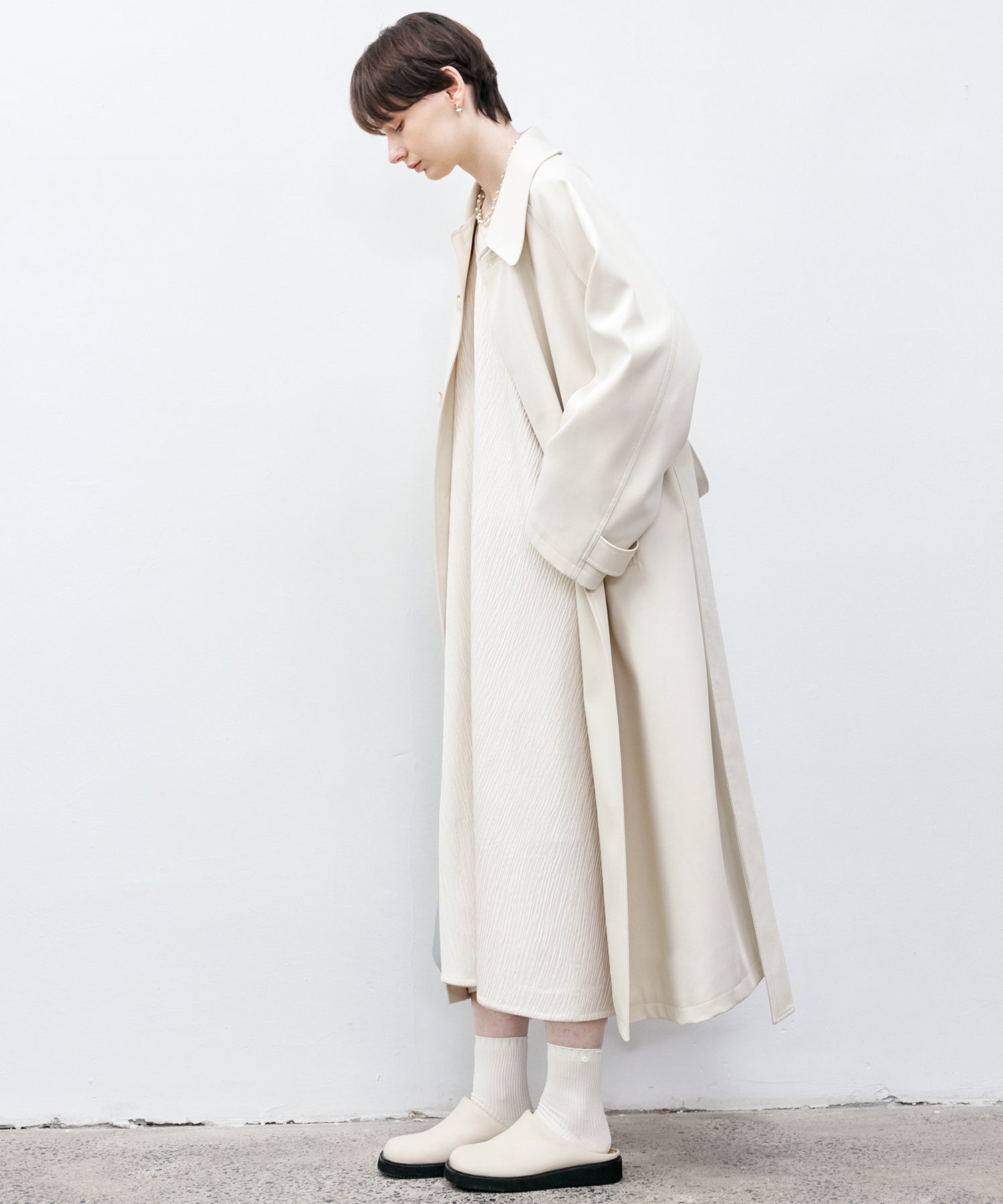 Oversized Raglan Sleeve Long Coat with Belt
