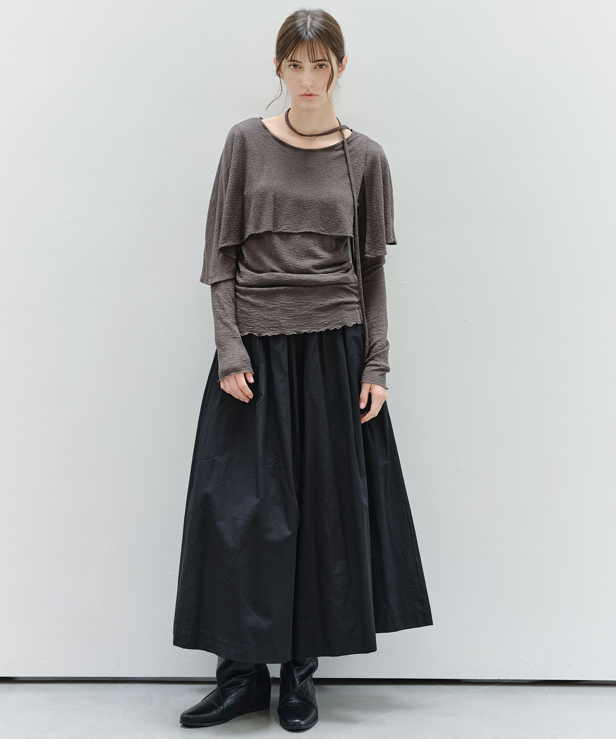 「9月下旬出荷予定」Matte Tuck Wide Skants