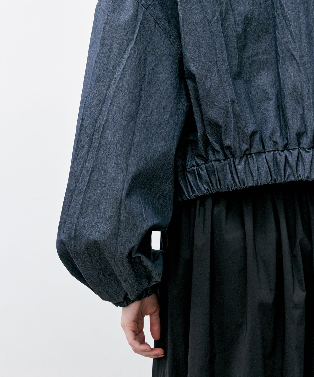 Balloon Sleeve Cropped Blouson