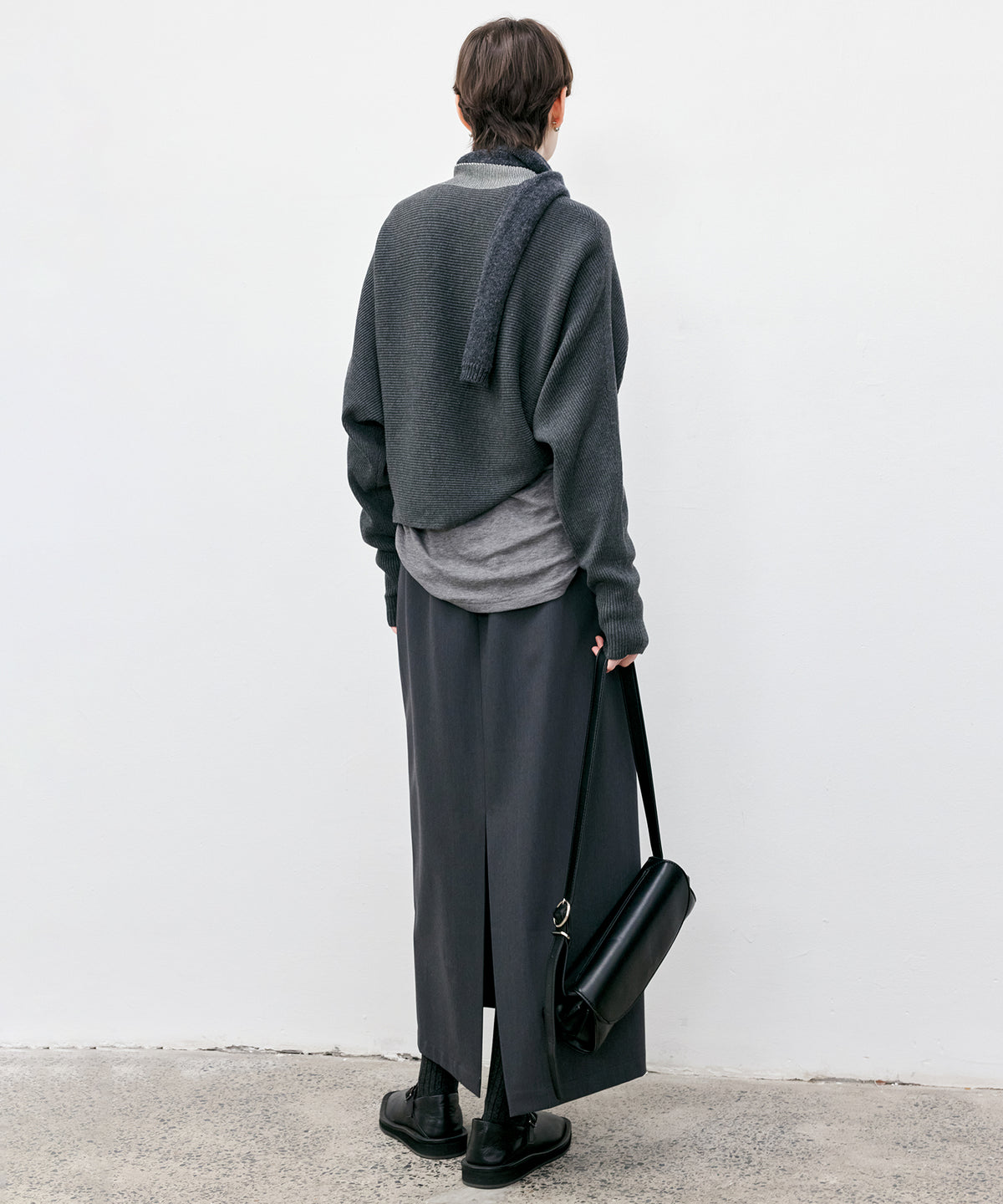 Back Slit Straight Maxi Skirt