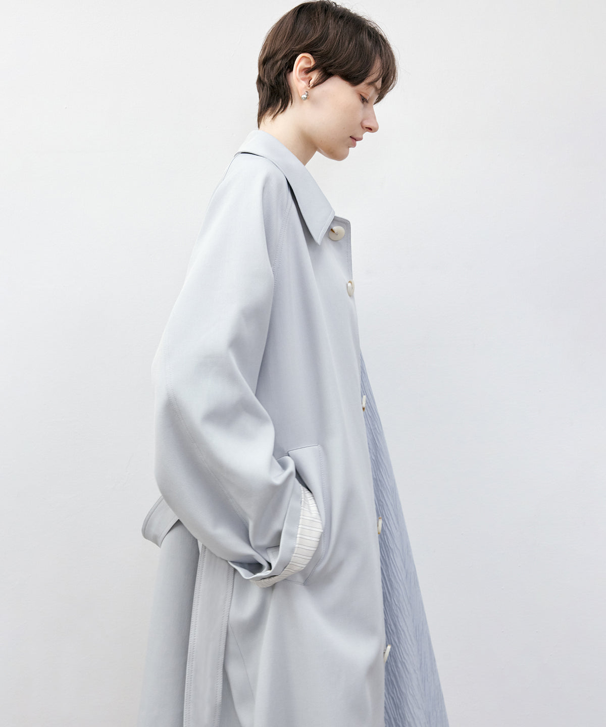 Big Collar Belted Trench Coat