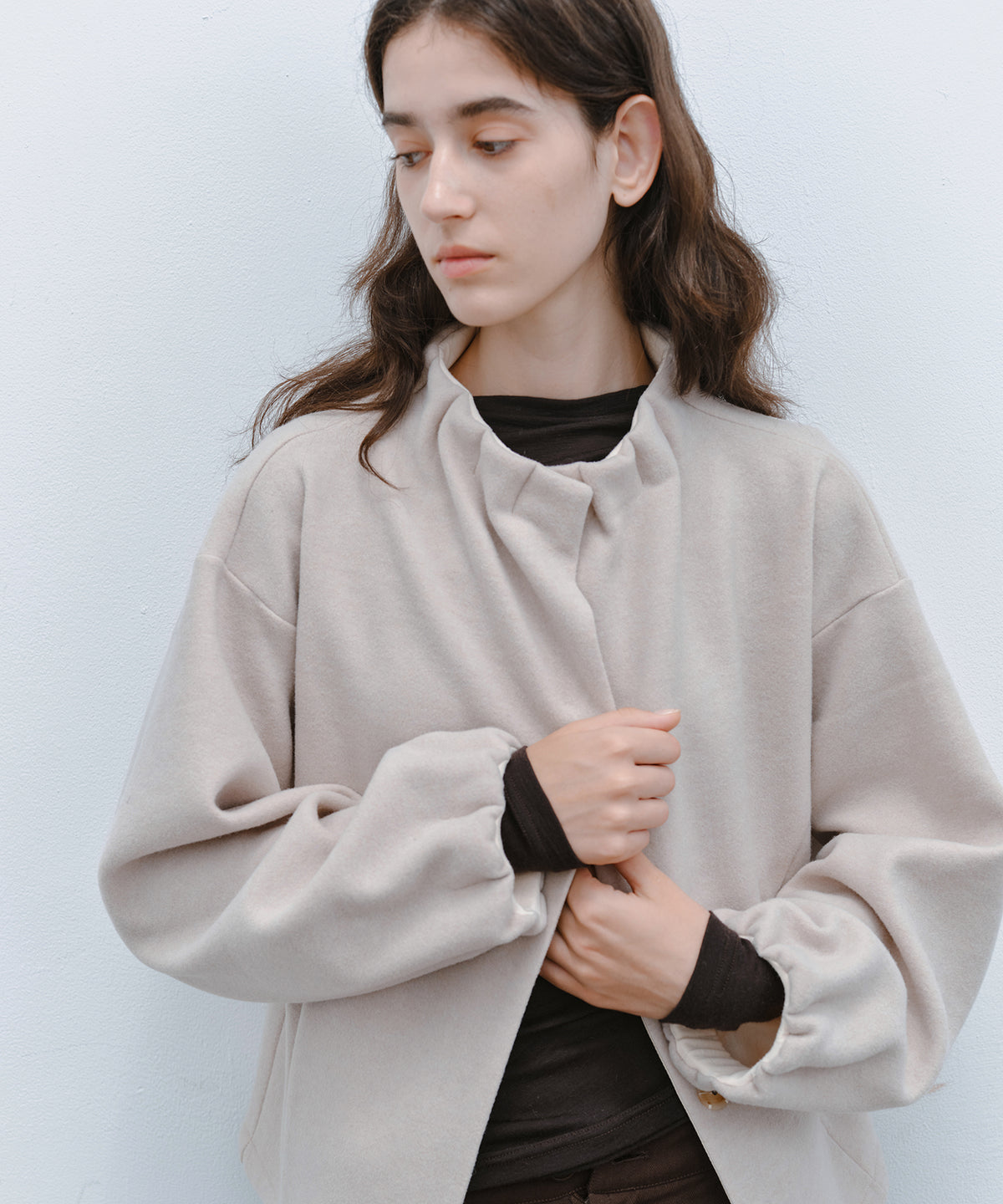 「10月下旬出荷予定」Wool-Like Balloon Flare Skirt