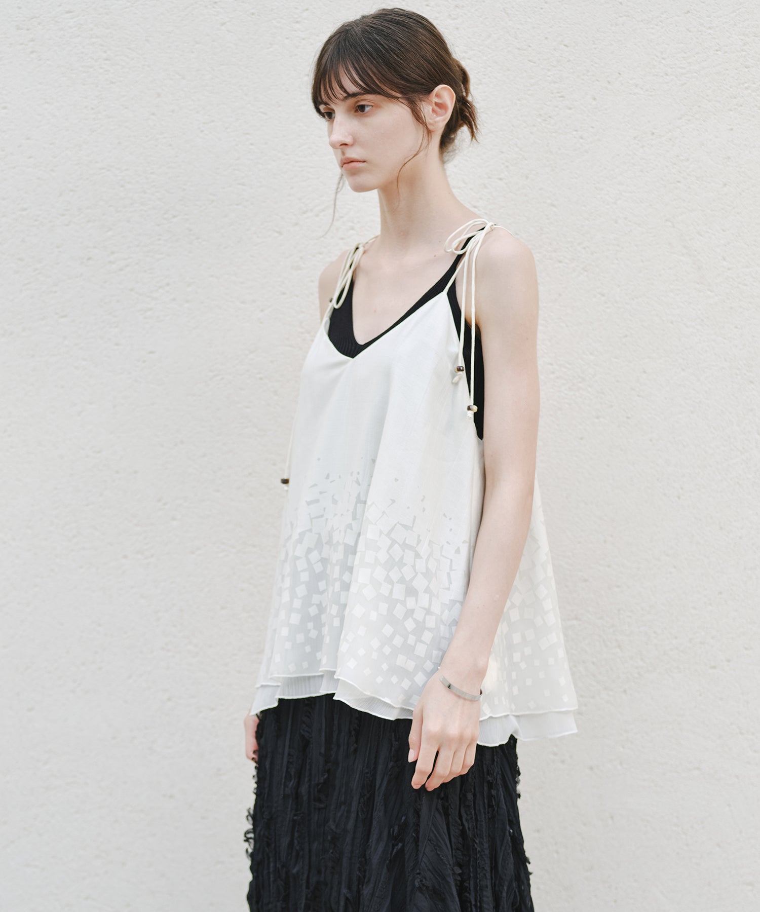 「7月中旬～下旬出荷」Gradient Square Sheer Camisole Top