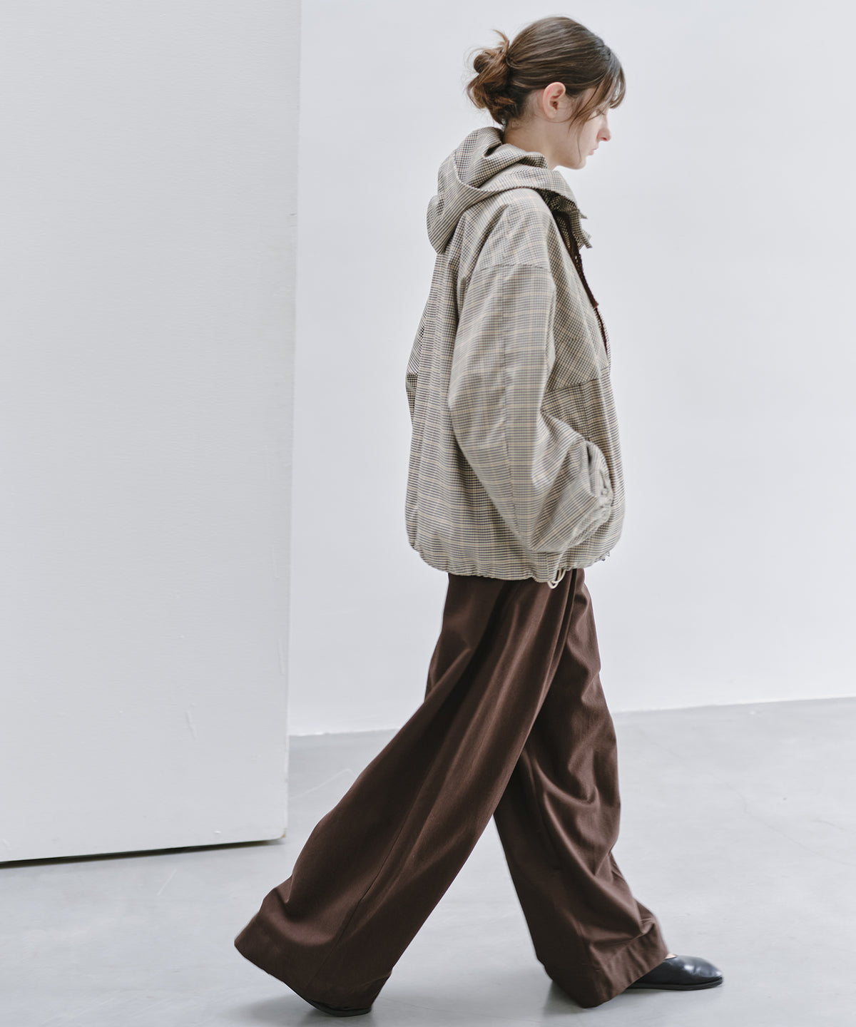 「10月下旬出荷予定」Back Elastic Wide Straight Pants