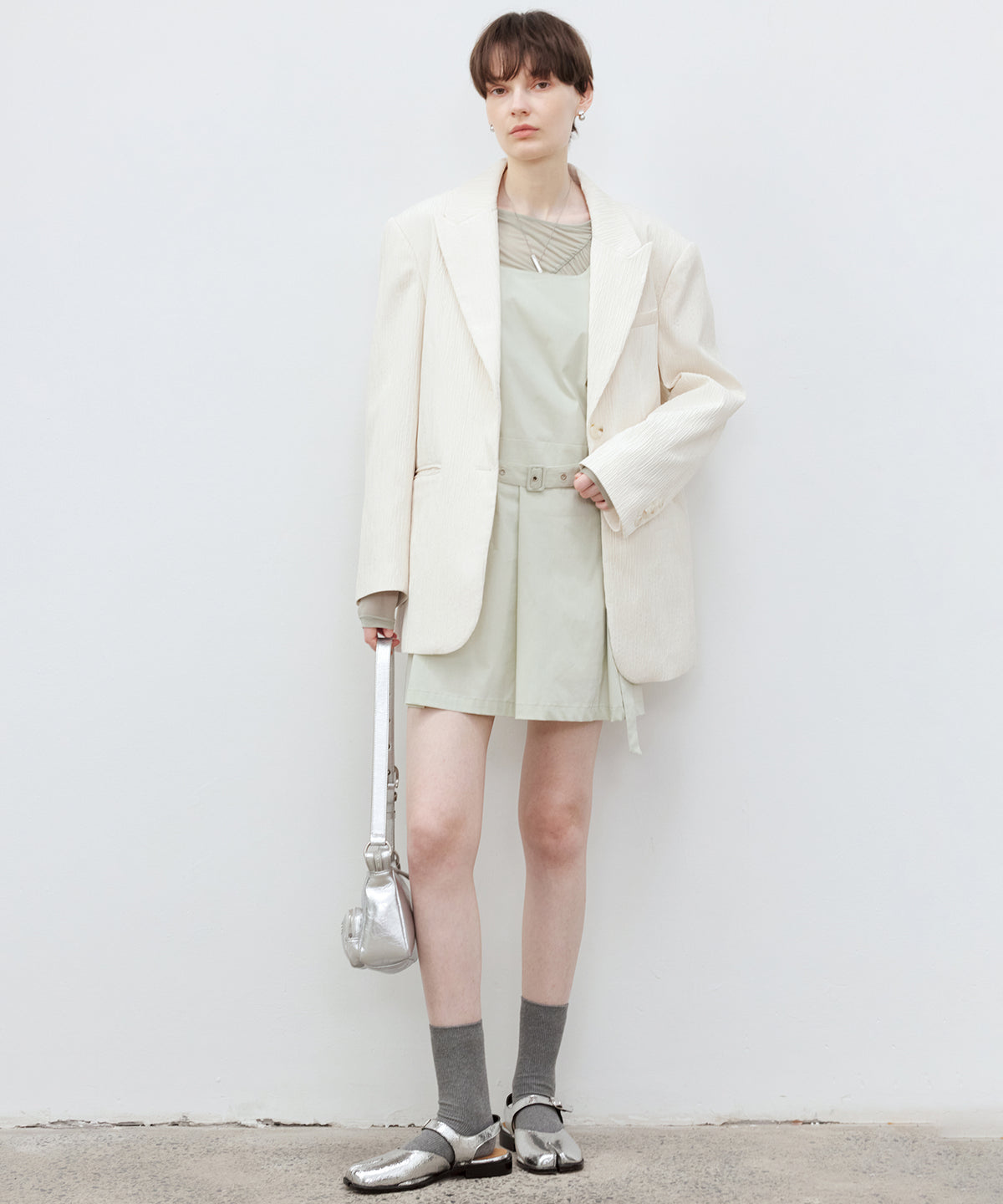 Textured Oversized Tailored Jacket