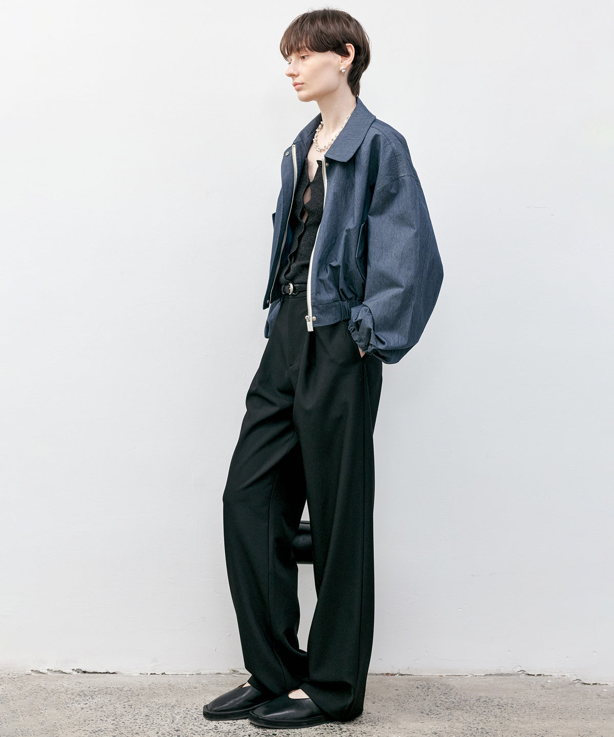 Balloon Sleeve Cropped Blouson