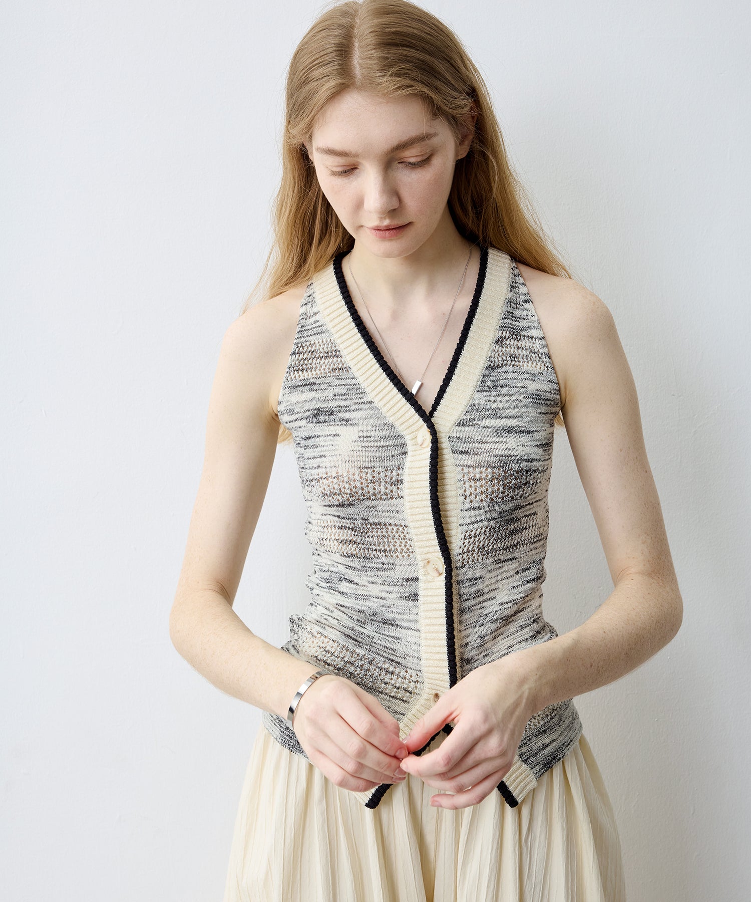 Melange Halter Knit Top