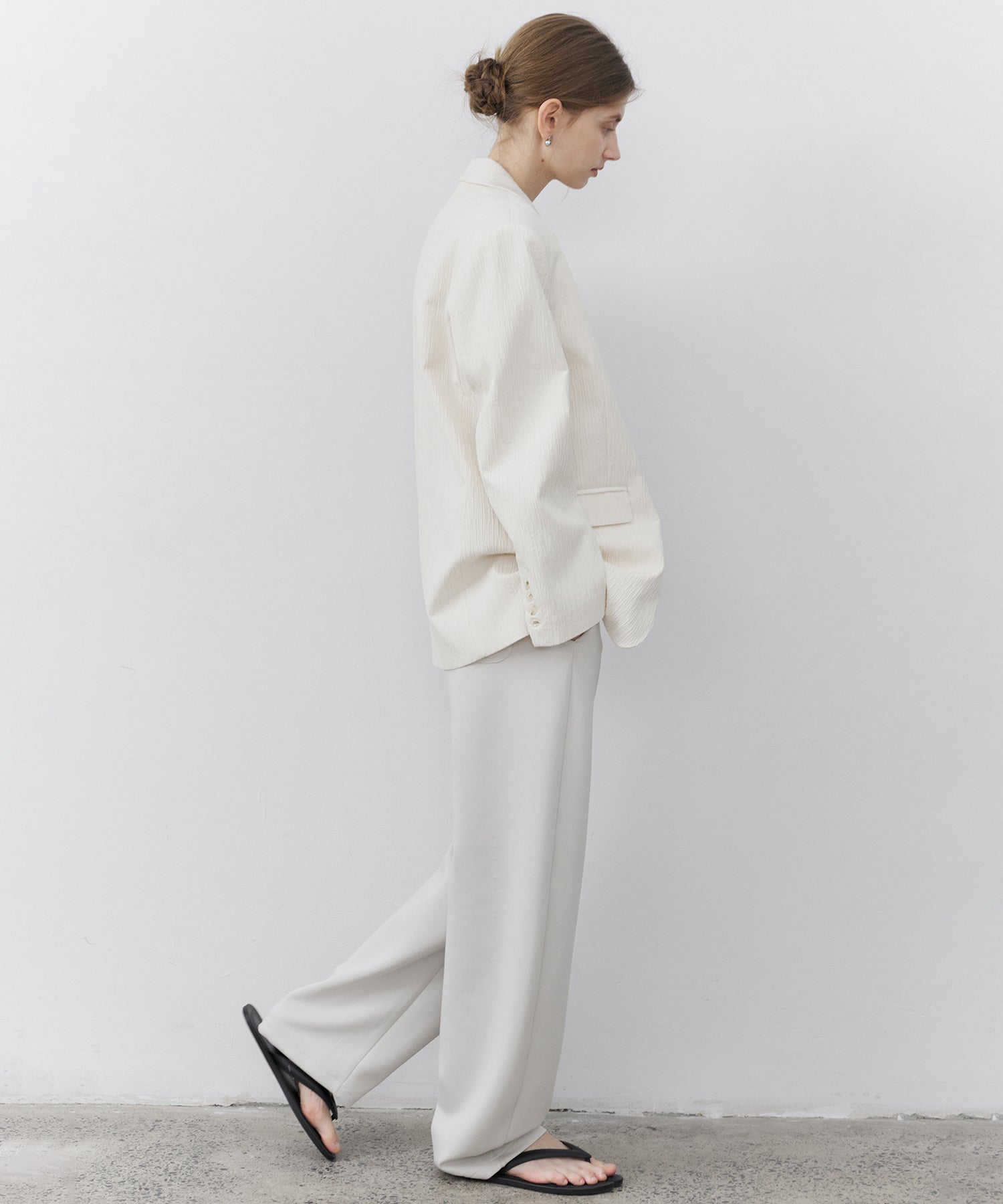 Curved Silhouette Jersey Wide Pants
