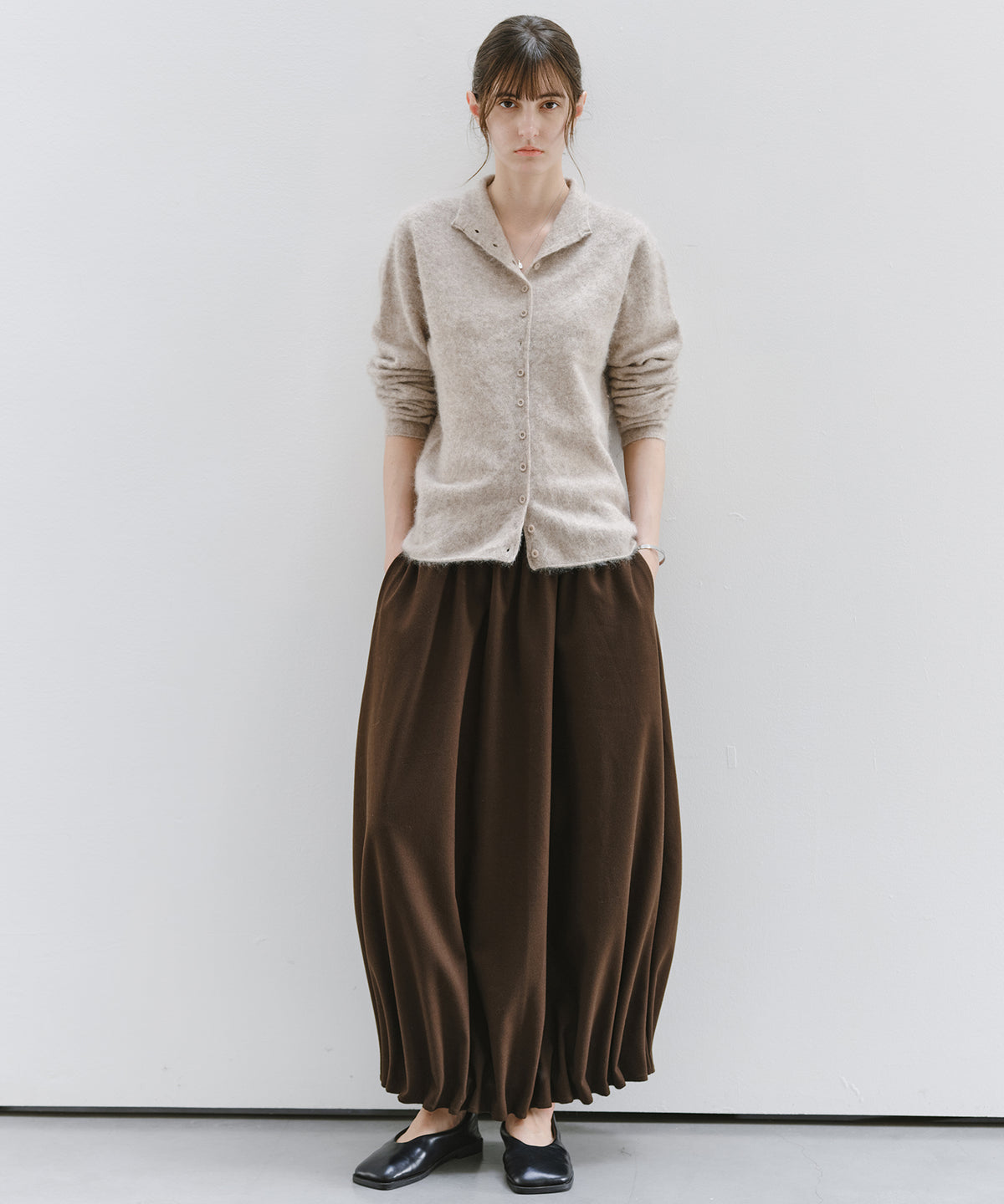 「10月下旬出荷予定」Wool-Like Balloon Flare Skirt