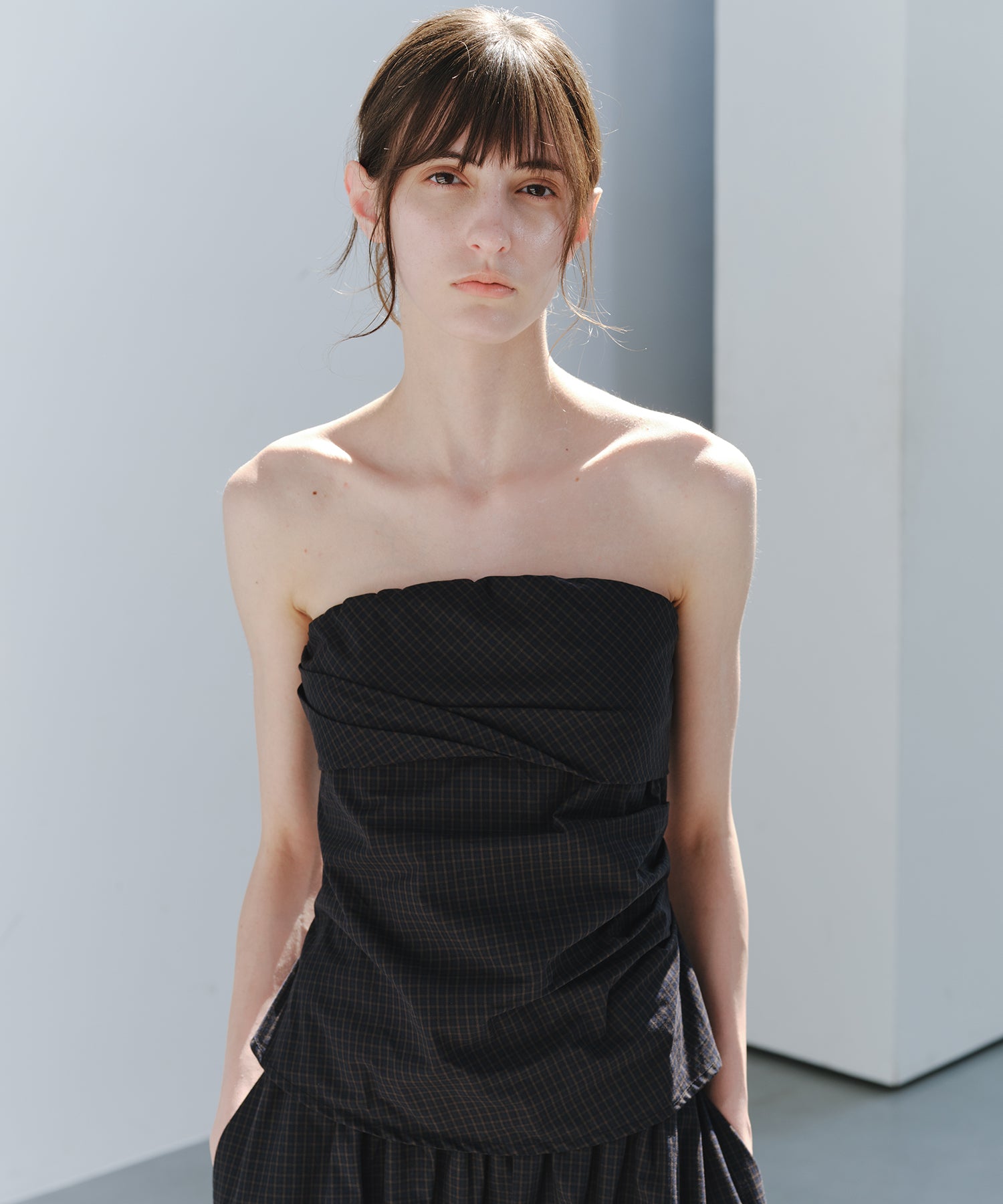 「7月上旬～中旬出荷」Shirred Bandeau Top