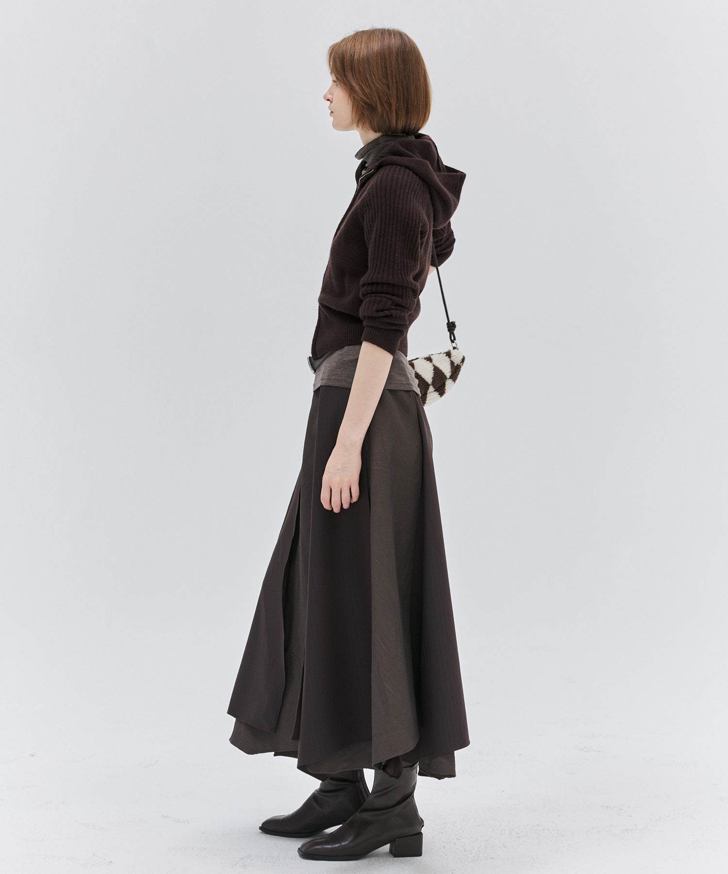 100% Wool Open Front Hooded Knit Cardigan