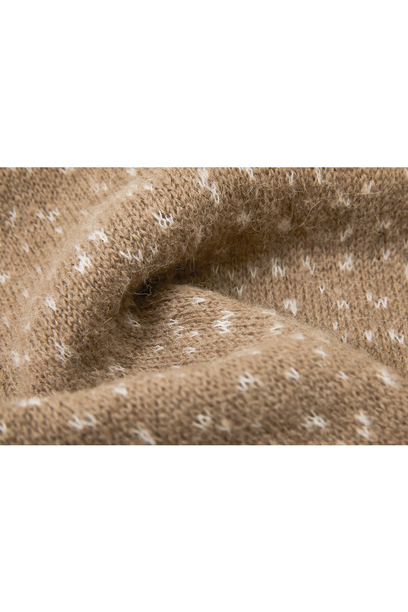 Wool blend jacquard crew neck knit