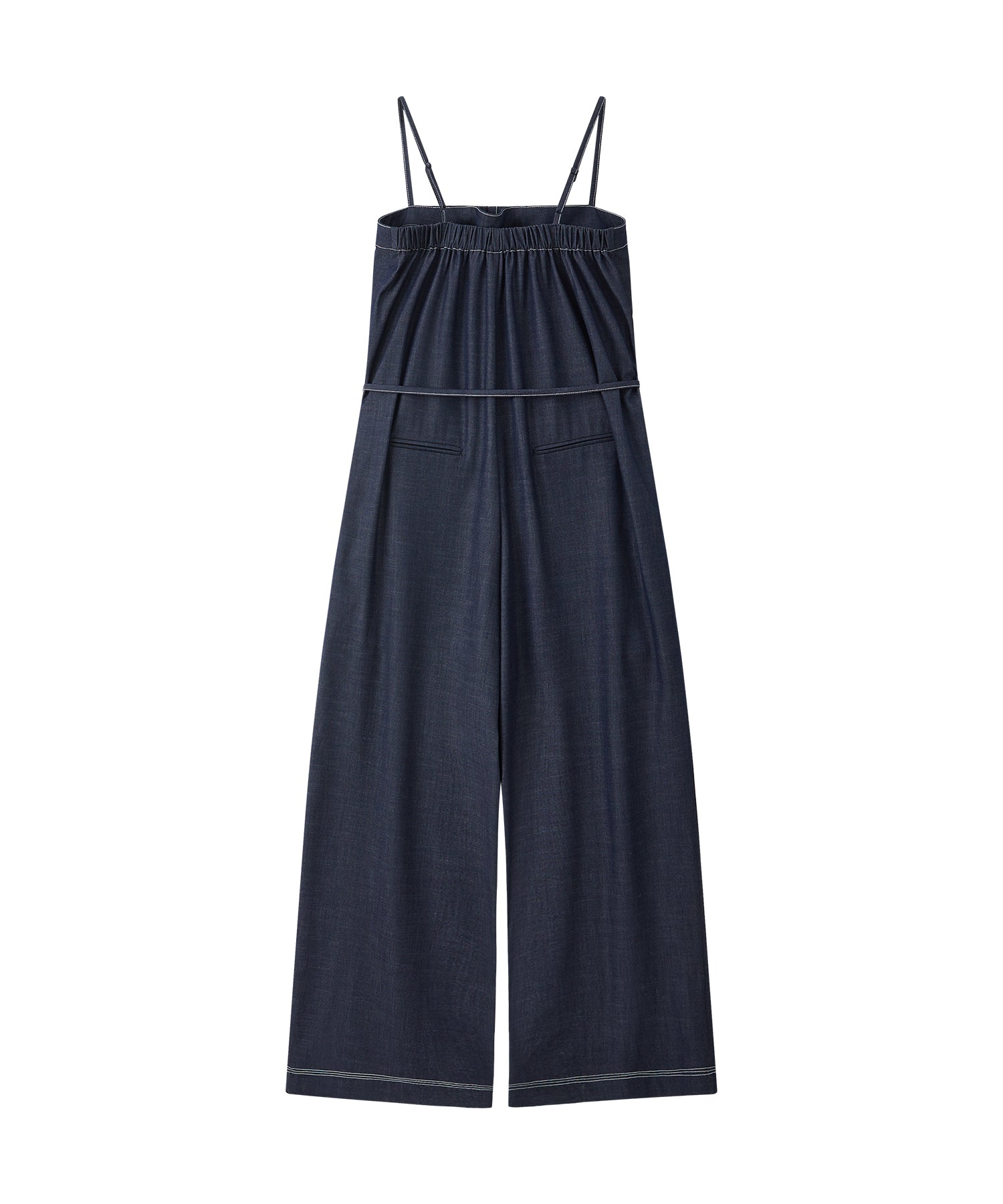 Lightweight Denim-Style Wide Leg Jumpsuit