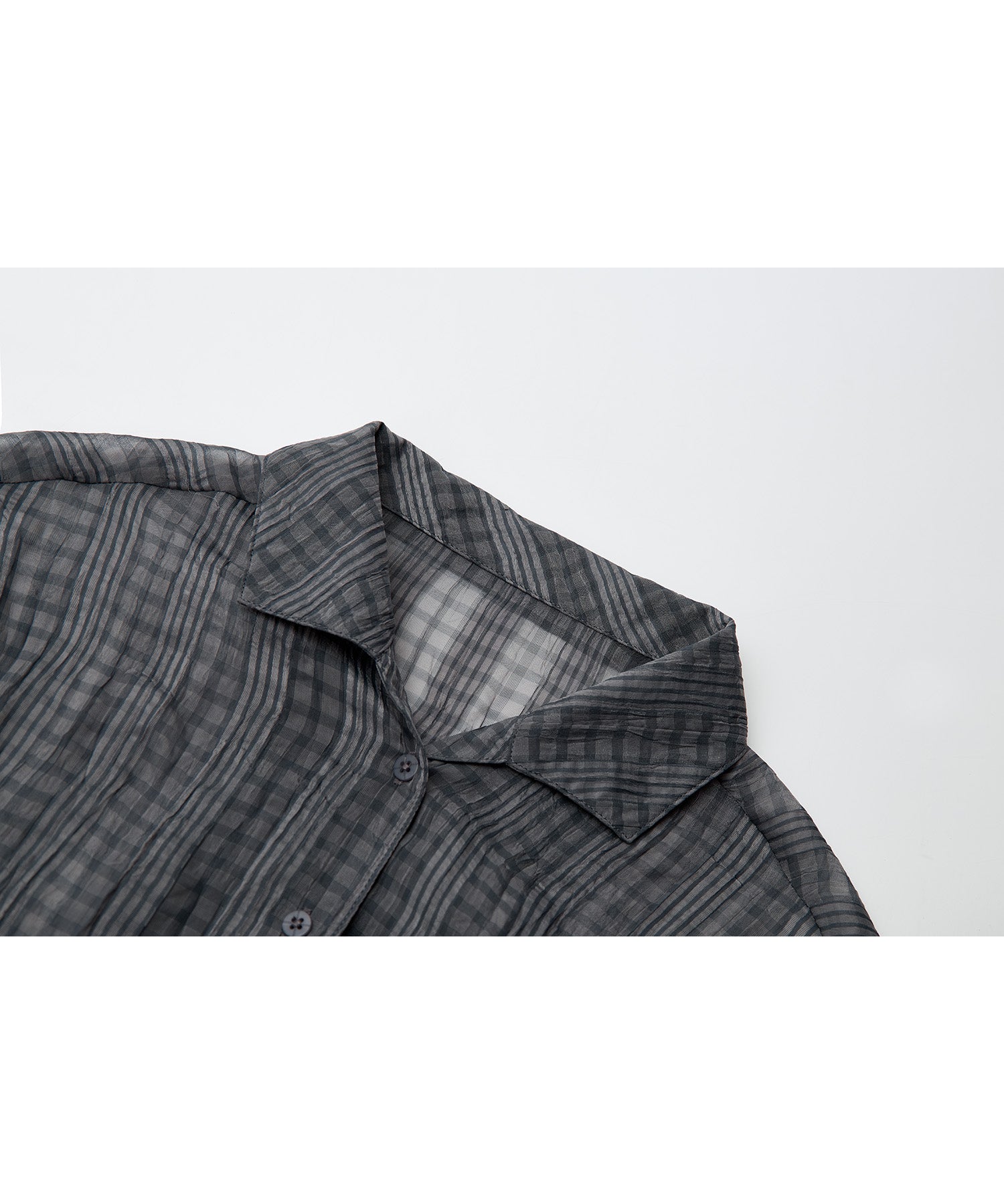 Drawstring Crinkled Check Shirt Jacket – Oversized Fit