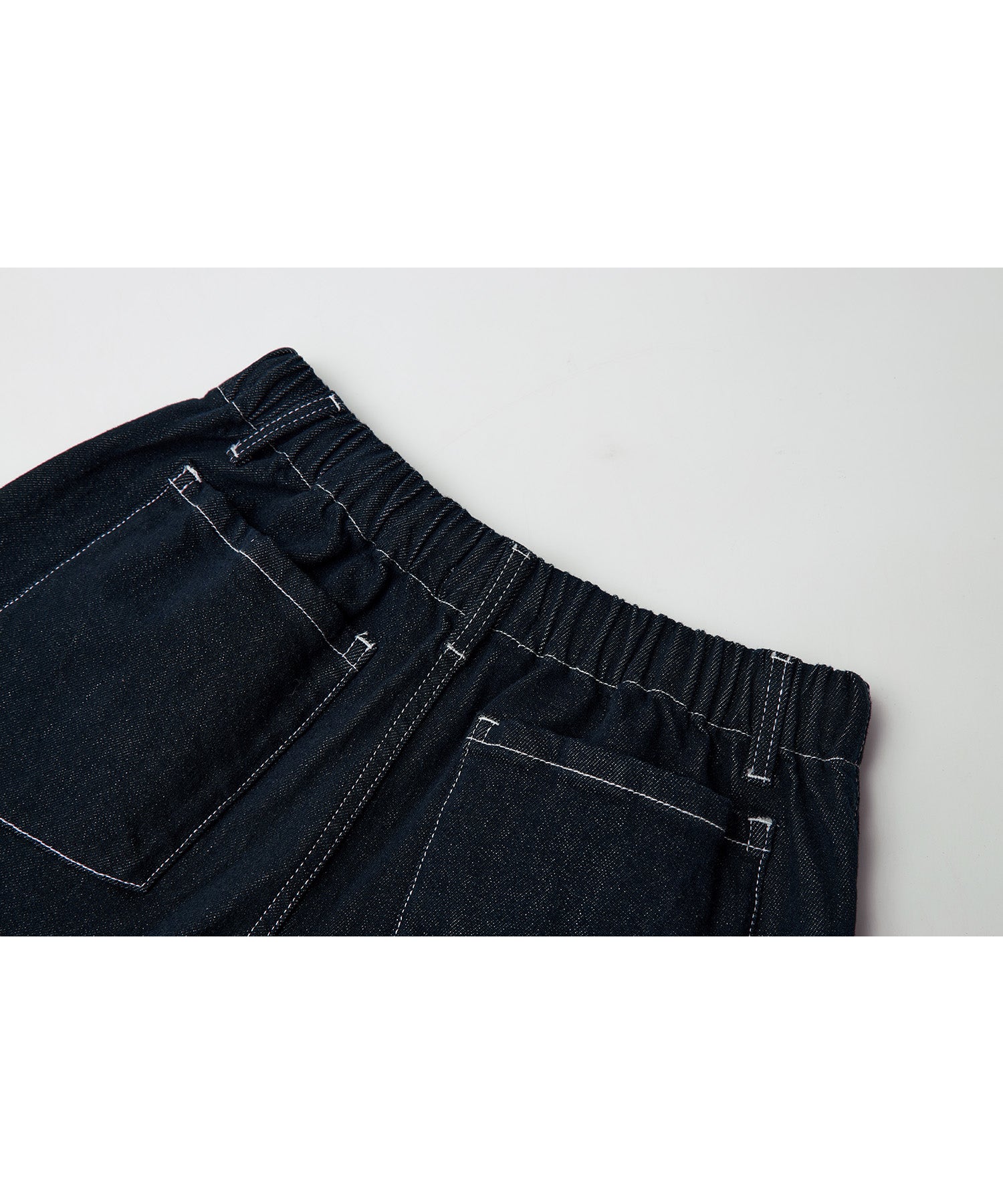 Drawstring Straight Washed Denim Pants