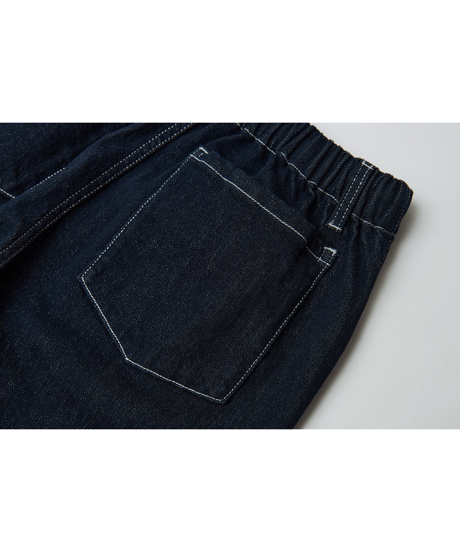 Drawstring Straight Washed Denim Pants
