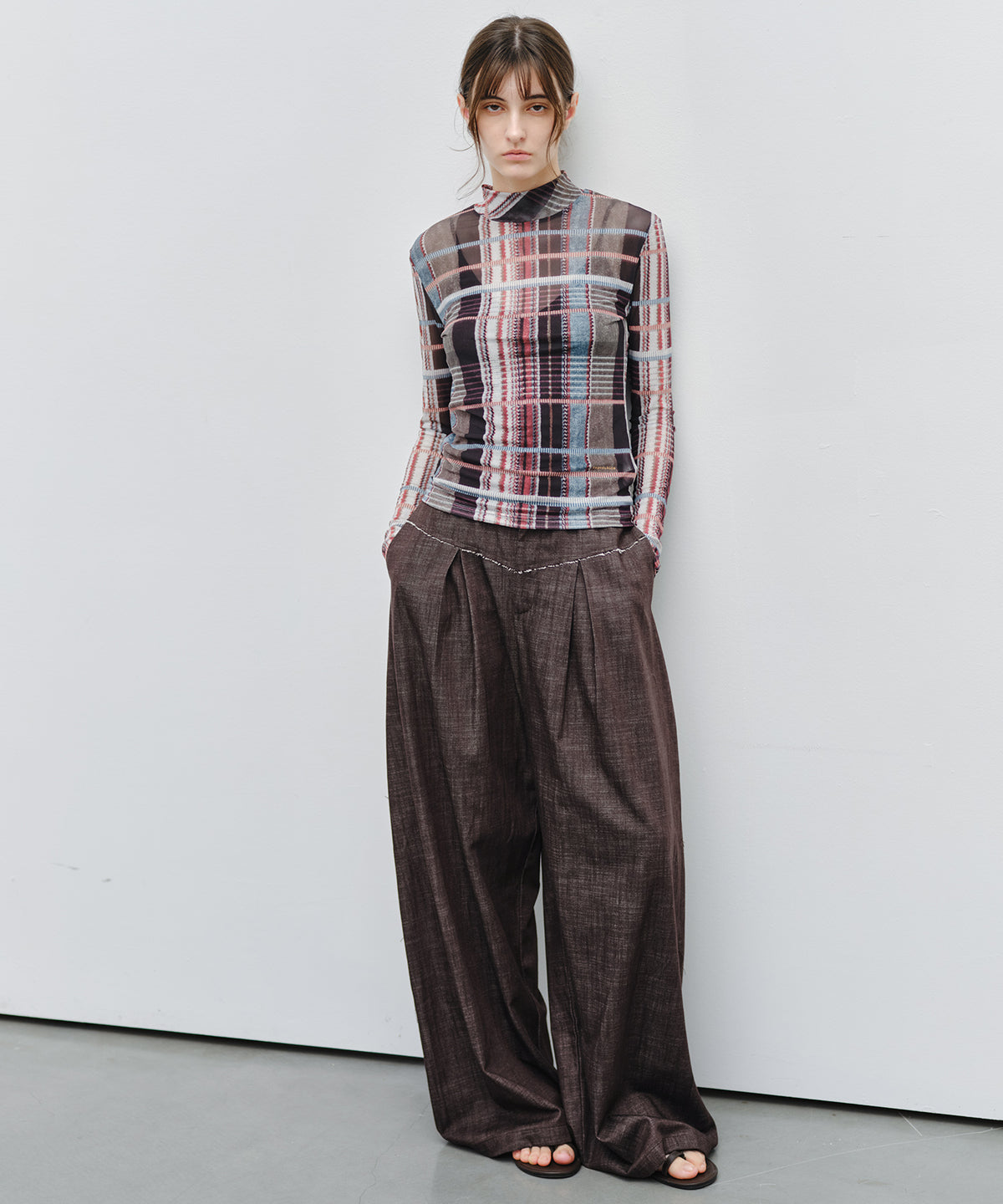 「9月下旬出荷予定」Paneled Drawstring Wide Pants