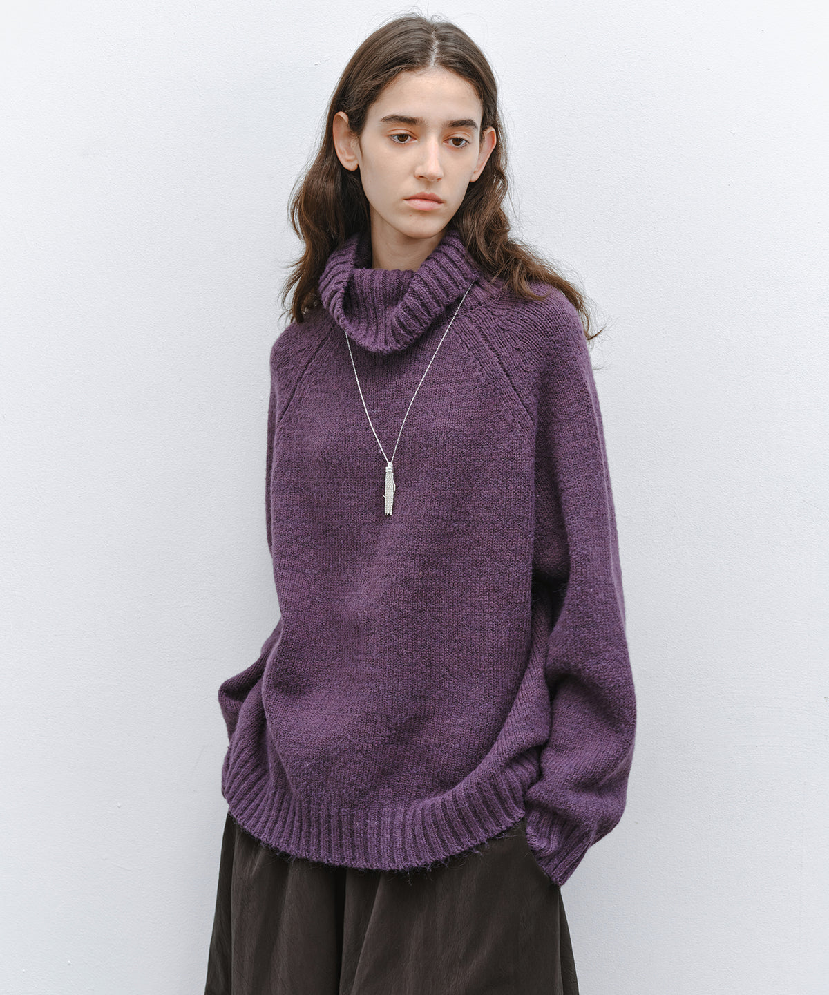 「11月下旬出荷予定」Turtleneck Raglan Knit Sweater