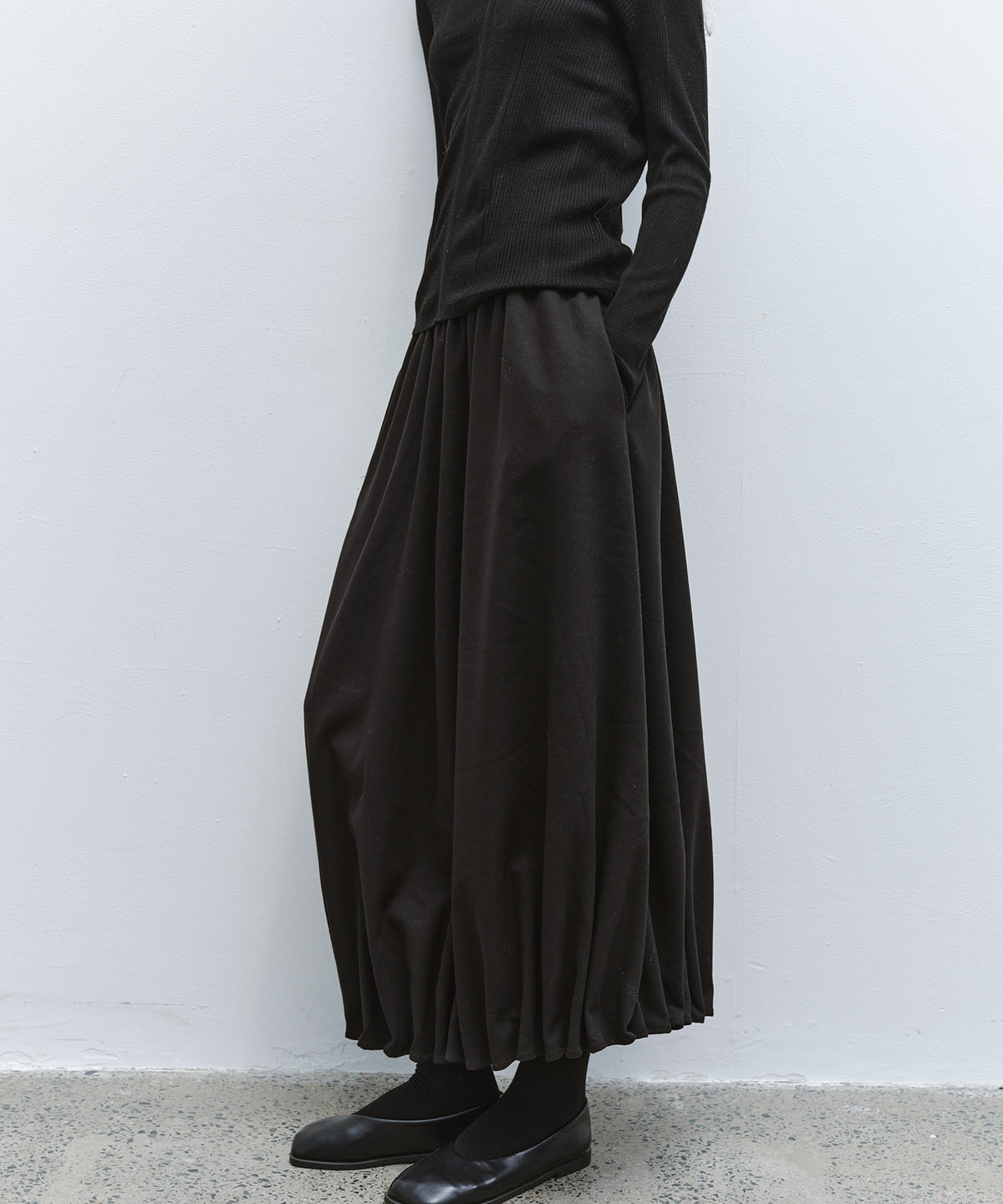 「10月下旬出荷予定」Wool-Like Balloon Flare Skirt