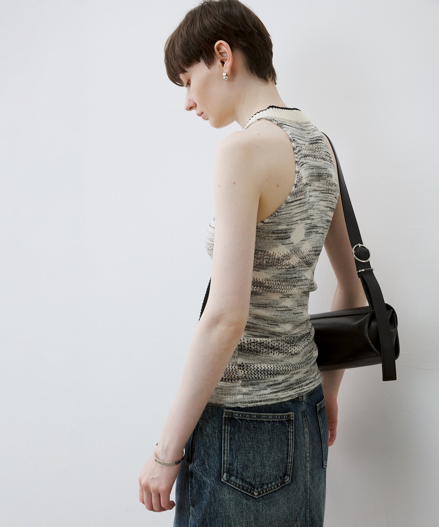 Melange Halter Knit Top