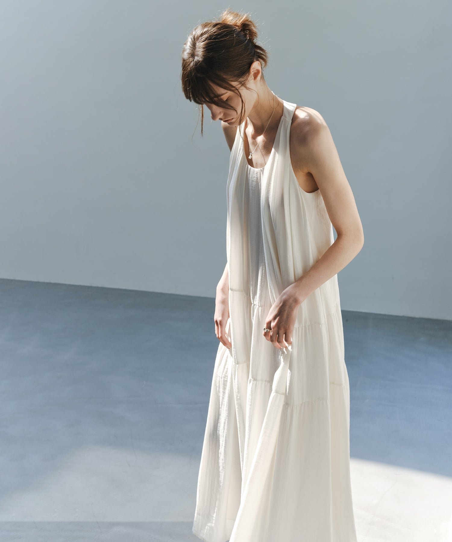 「7月上旬～中旬出荷」Halter Neck Tiered Maxi Dress