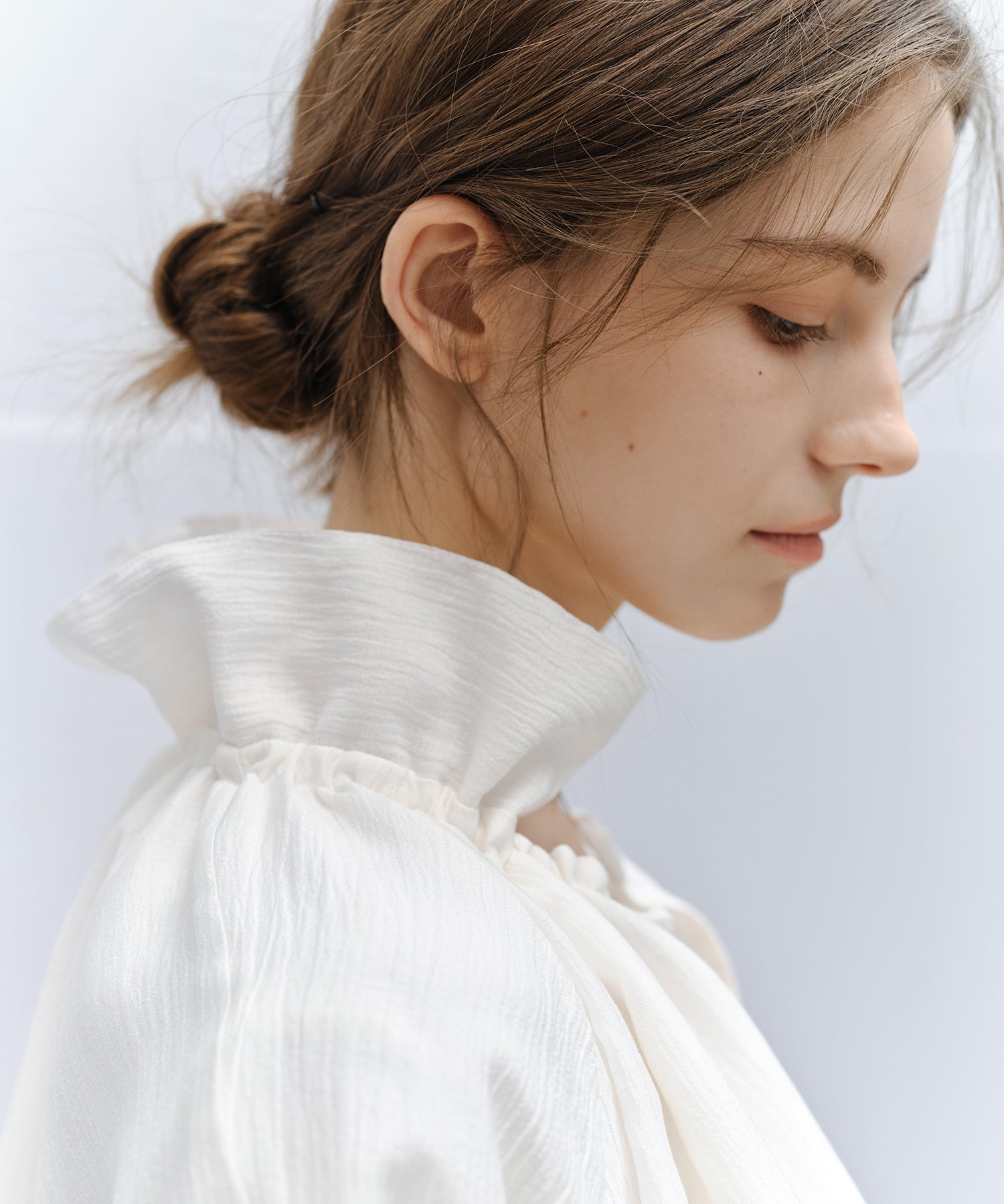 Sheer Gathered Neck Light Jacket