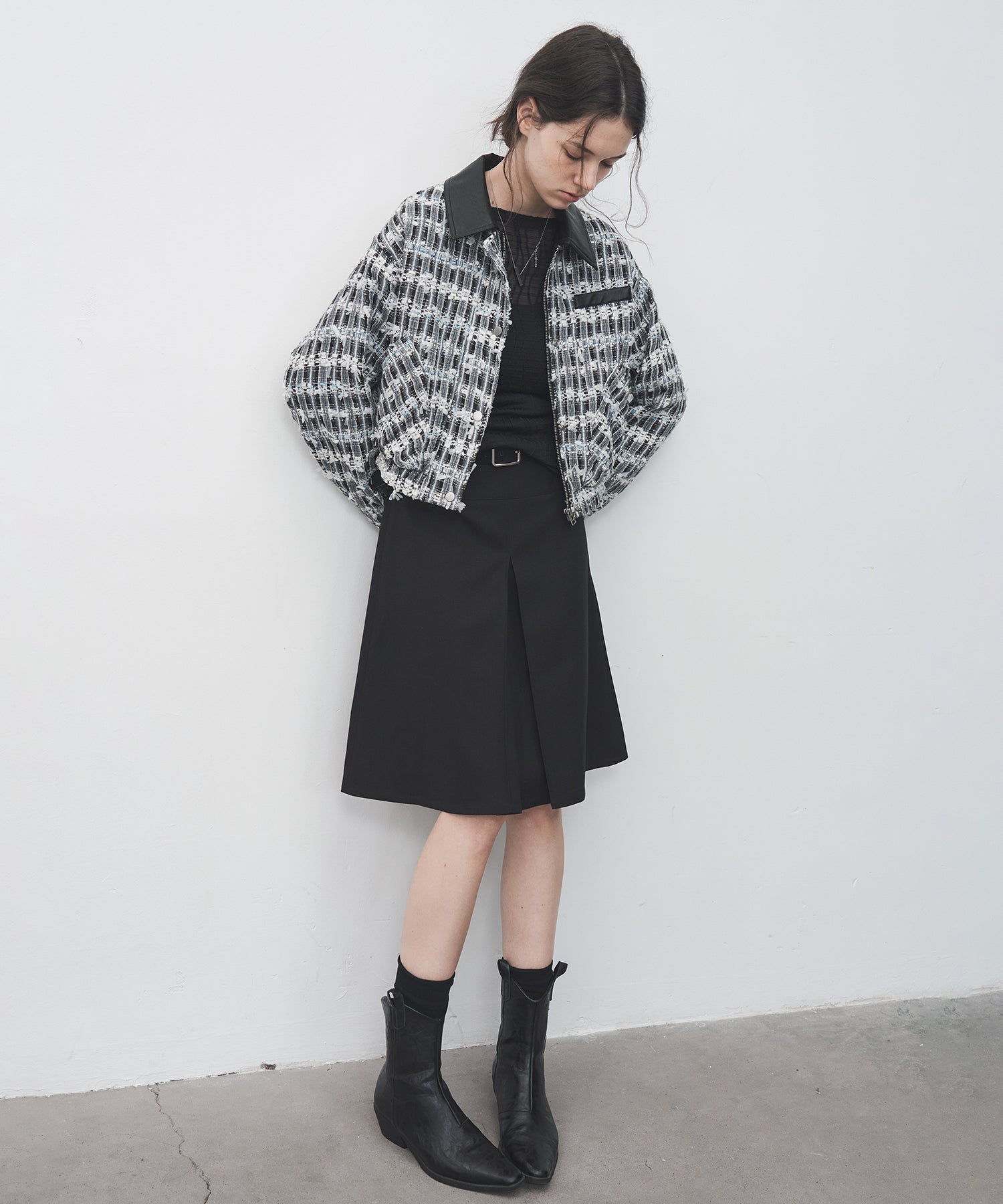 2-Way Tuck Pleated Midi Skirt
