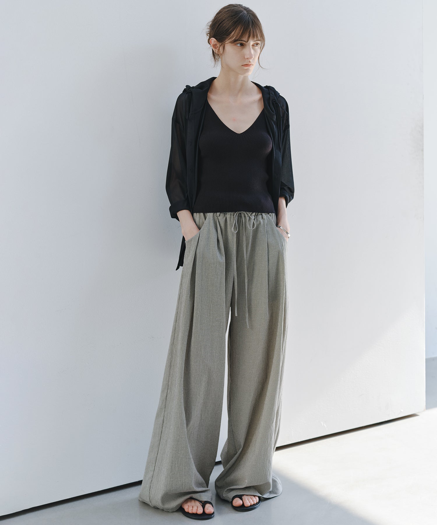 「7月上旬～中旬出荷」Textured Wide Easy Pants