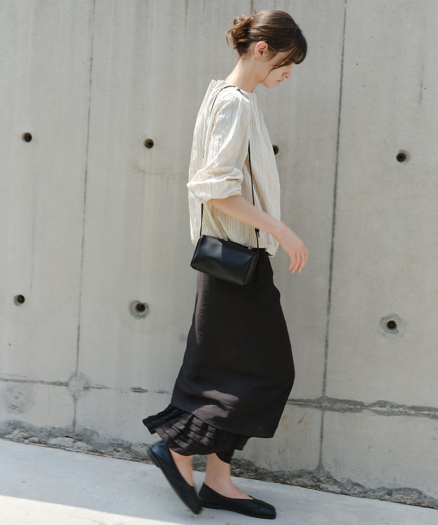 「9月下旬出荷予定」Layered Frill Hem Easy Long Skirt