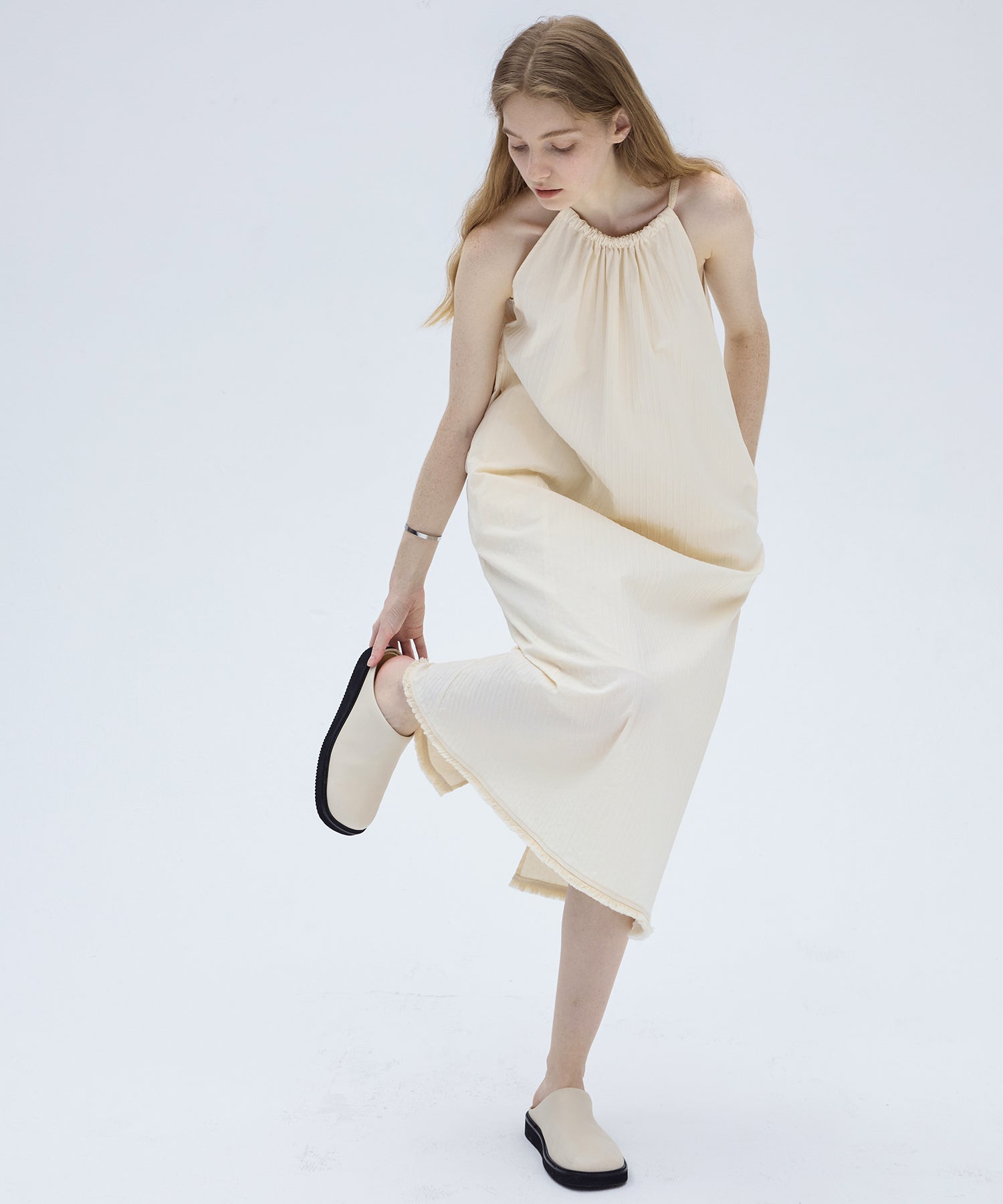 Fringe Hem Halter Neck Camisole Dress