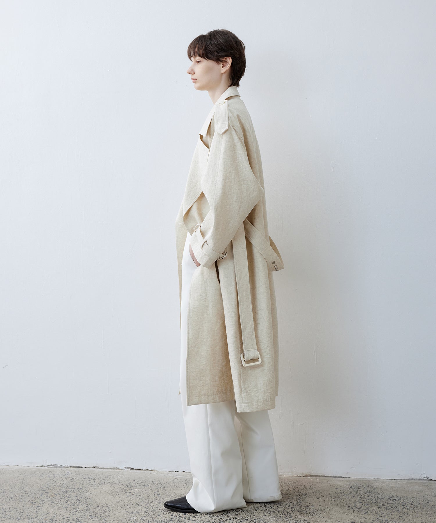 Double-Breasted Epaulette Trench Coat