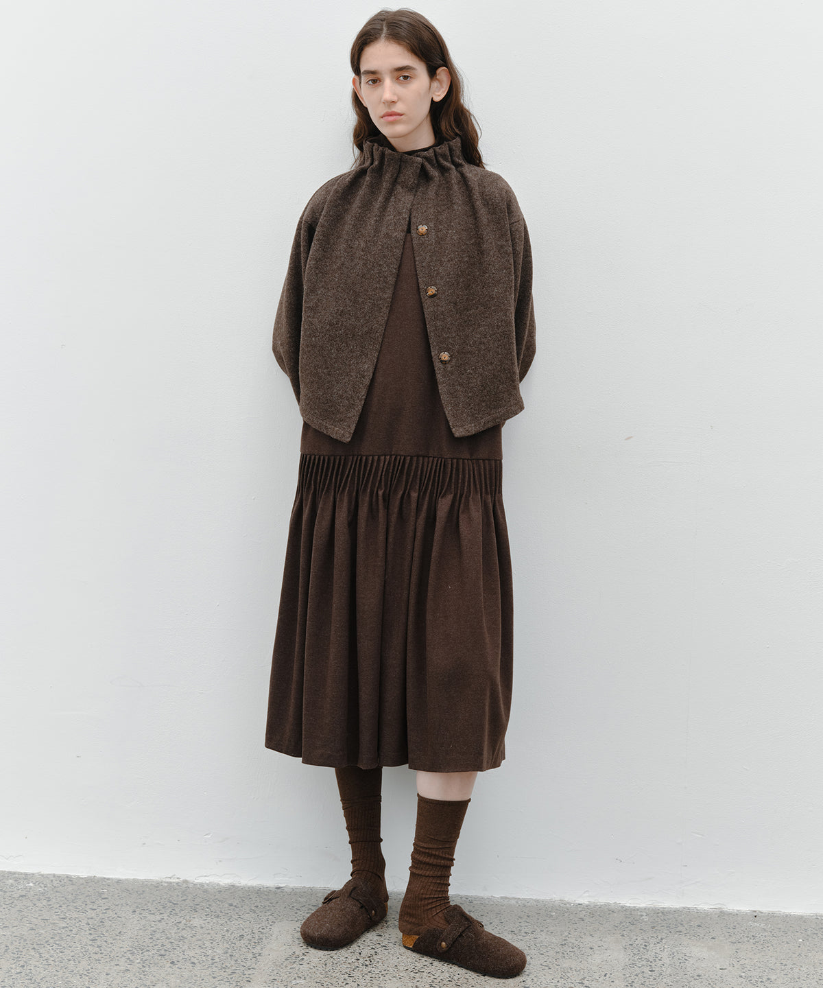 「10月下旬出荷予定」Wool-Like Balloon Flare Skirt