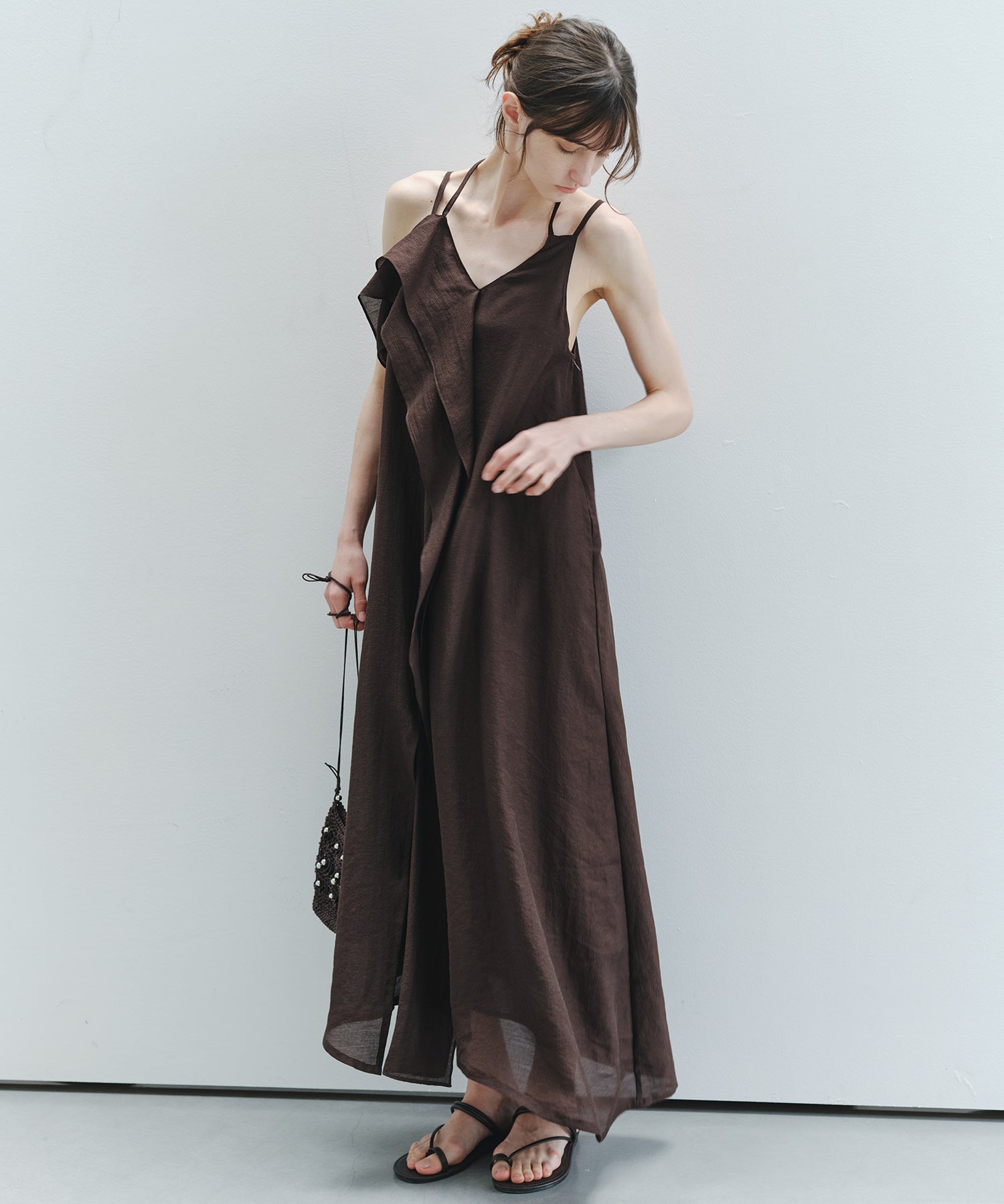 「6月上旬～中旬出荷」Asymmetrical Layered Cami Dress